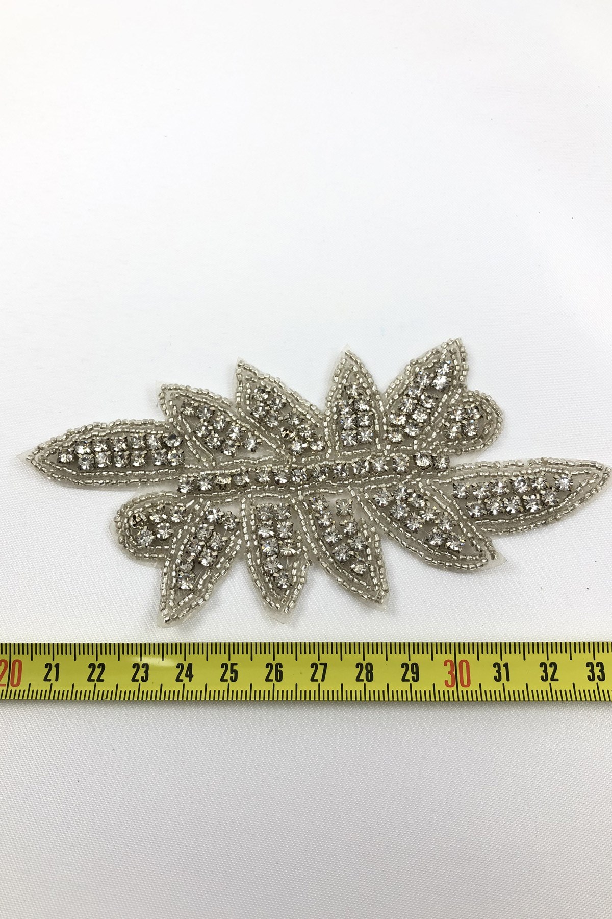 Silver Color Patterned Iron-on Stone Applique