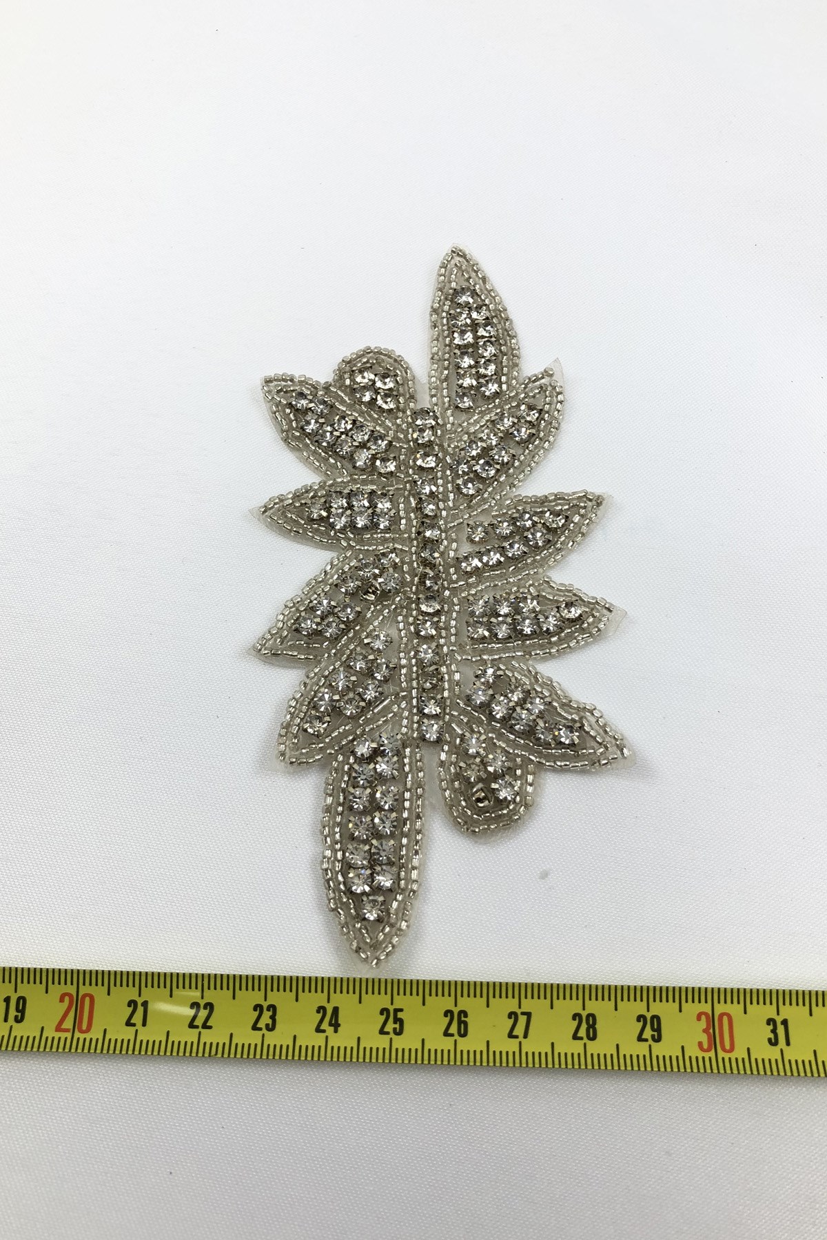 Silver Color Patterned Iron-on Stone Applique