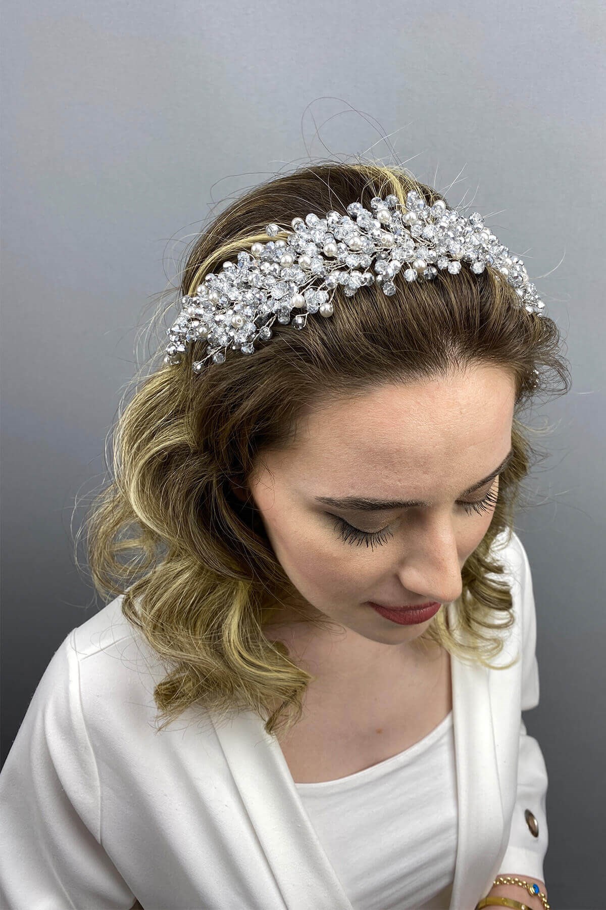Silver Color Lisa Model Bridal Henna Crown