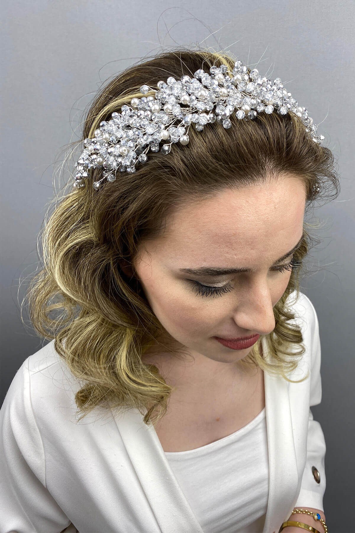 Silver Color Lisa Model Bridal Henna Crown