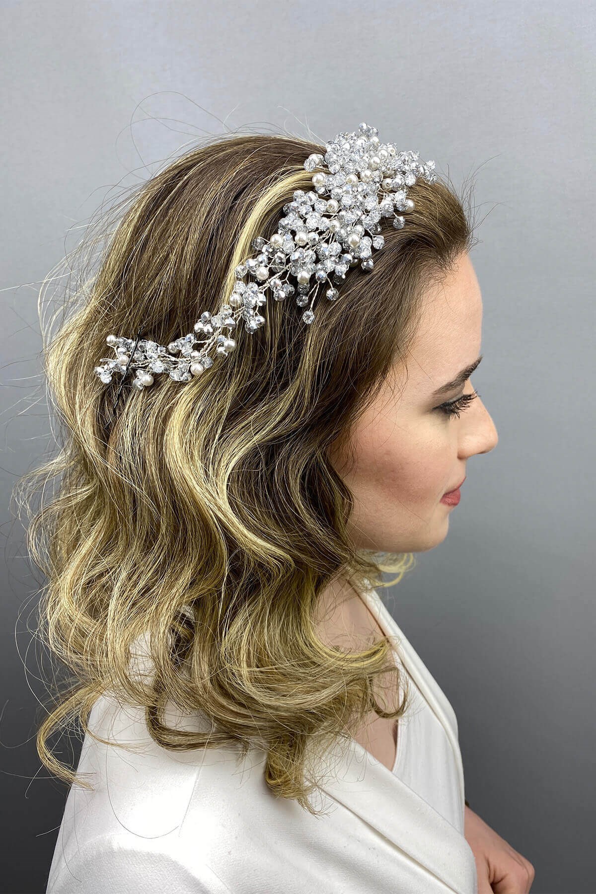Silver Color Lisa Model Bridal Henna Crown