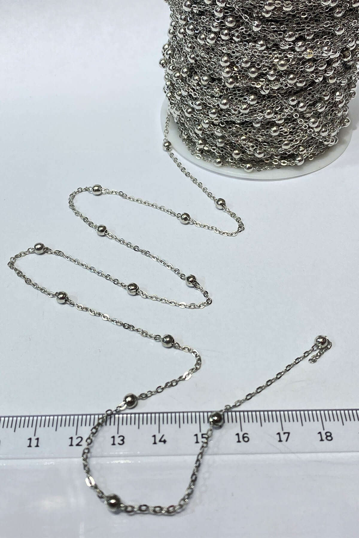 Silver Color Metal Bulk Necklace Chain 10 mt