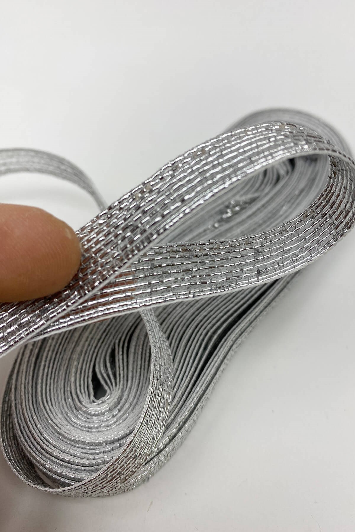 Silver Glitter Gradient Ribbon 10 mt