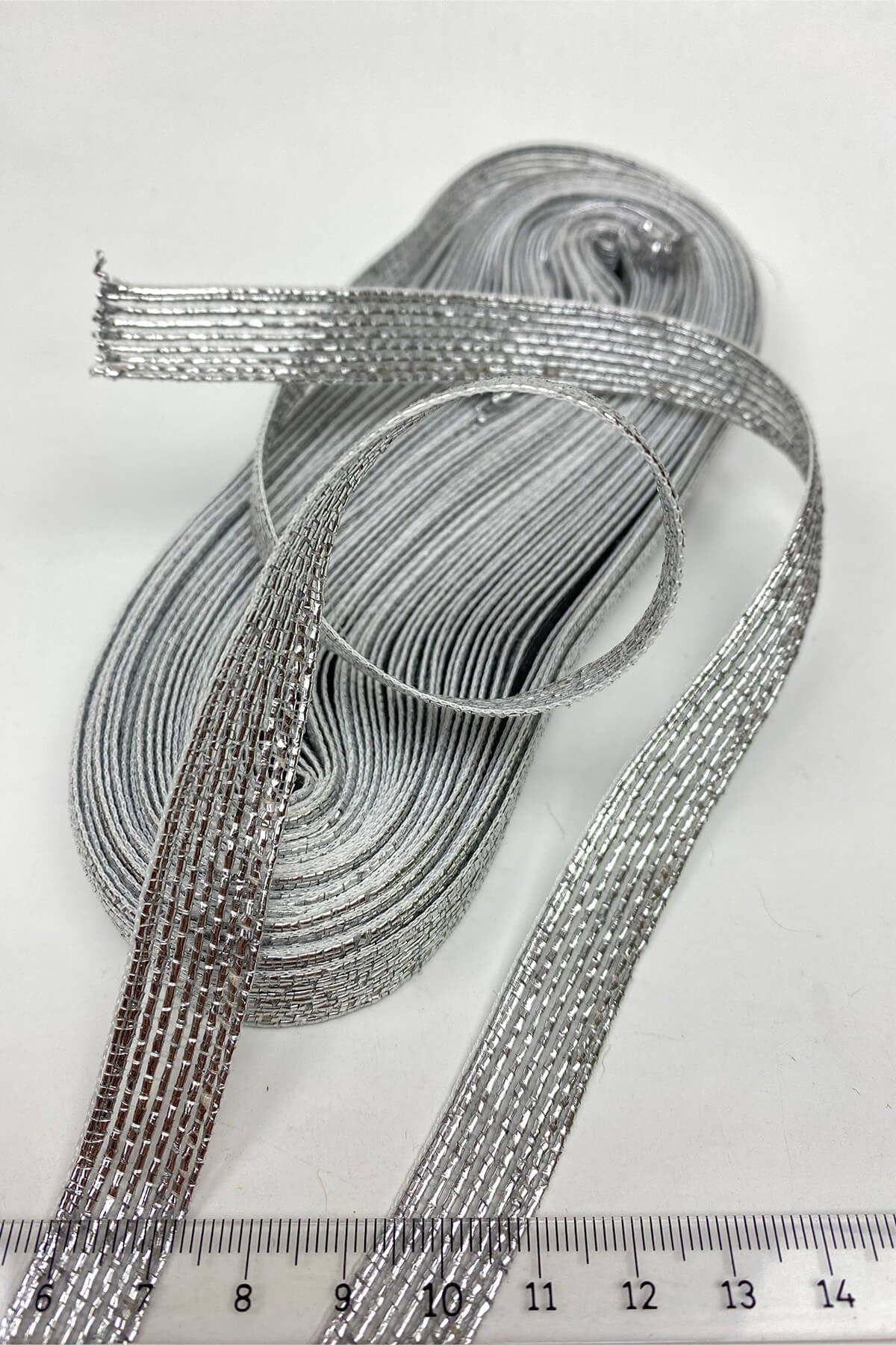 Silver Glitter Gradient Ribbon 10 mt