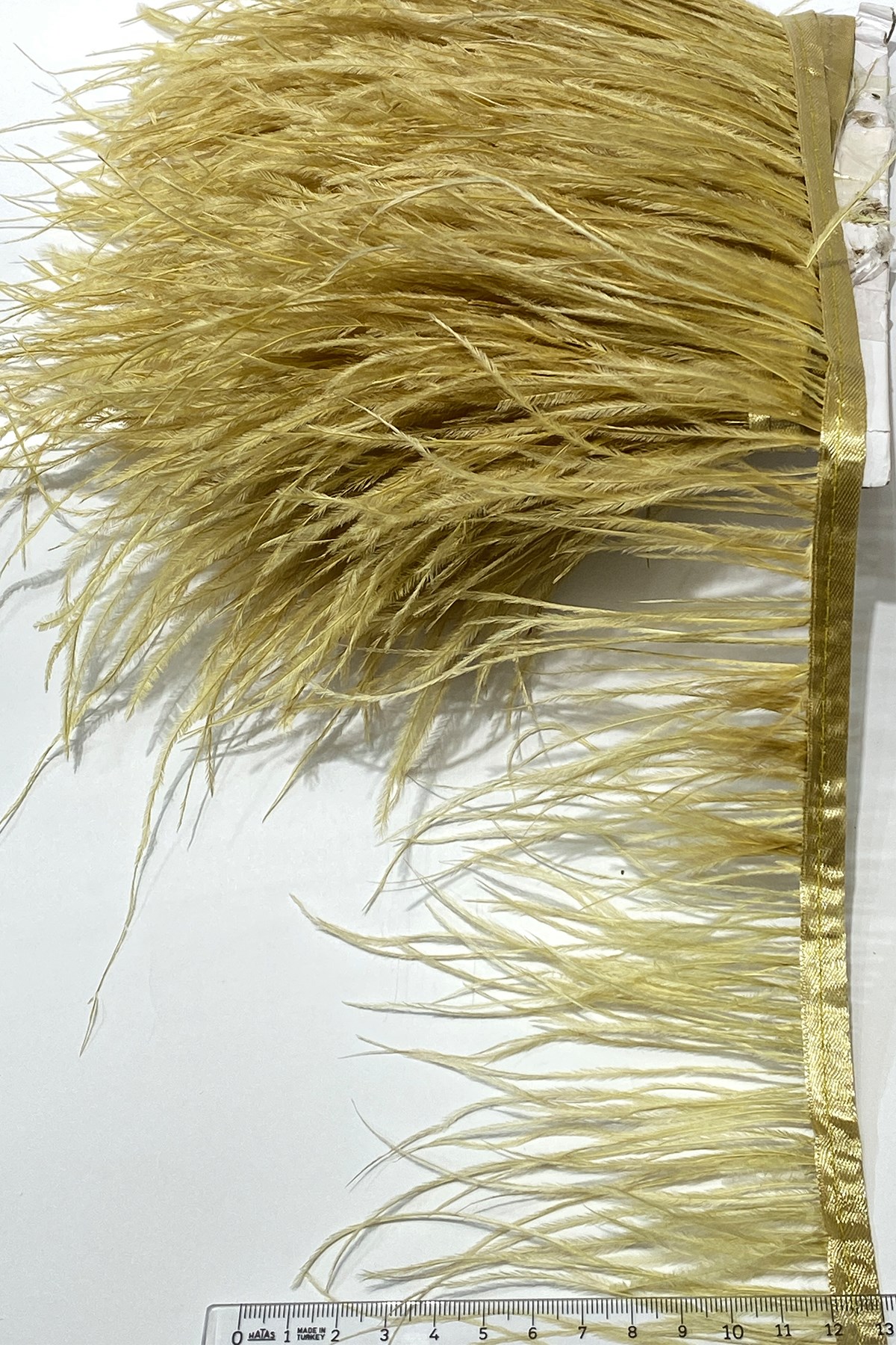 Mustard Yellow Ostrich Feather 1 mt