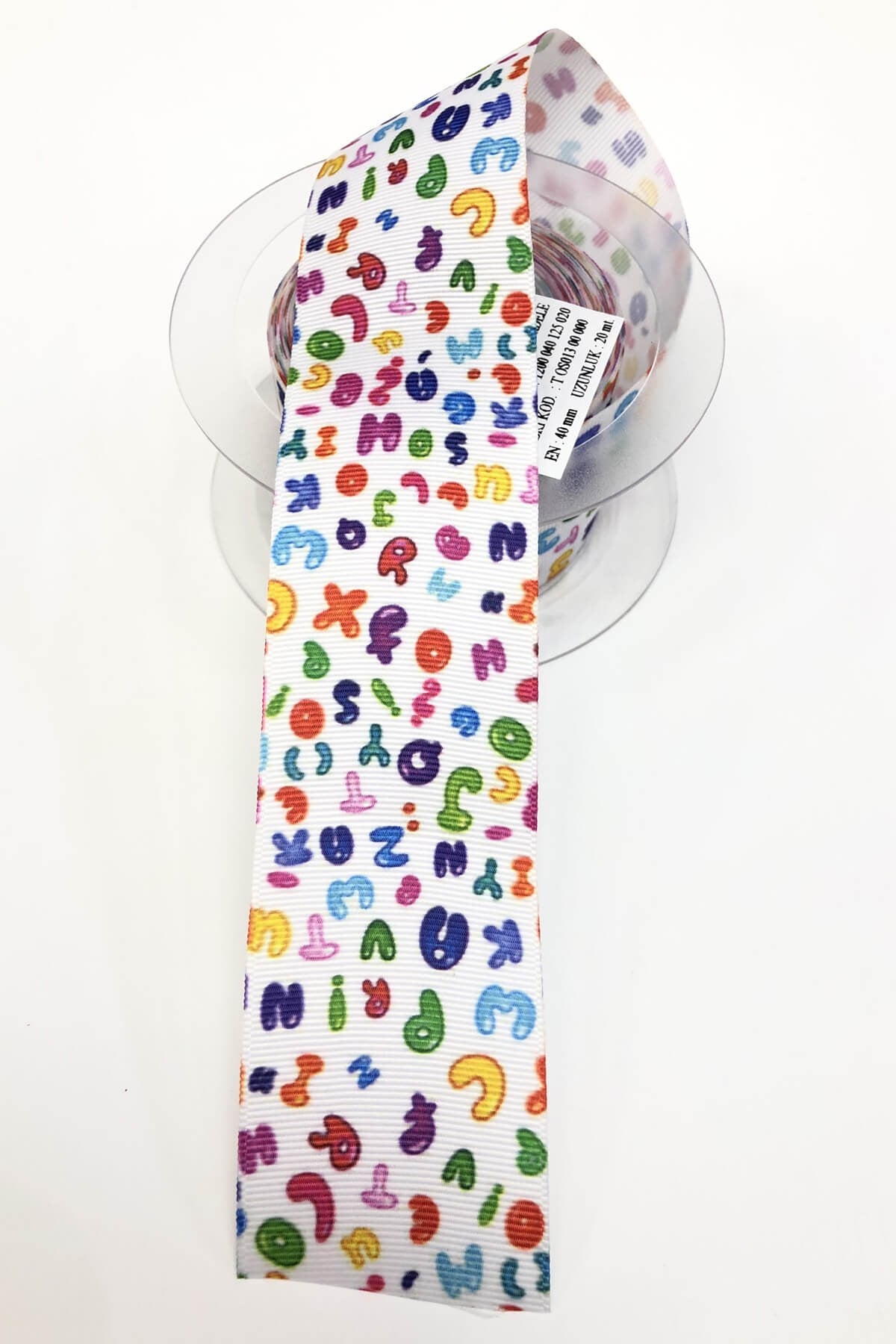 Letter Pattern Printed Grosgrain Ribbon