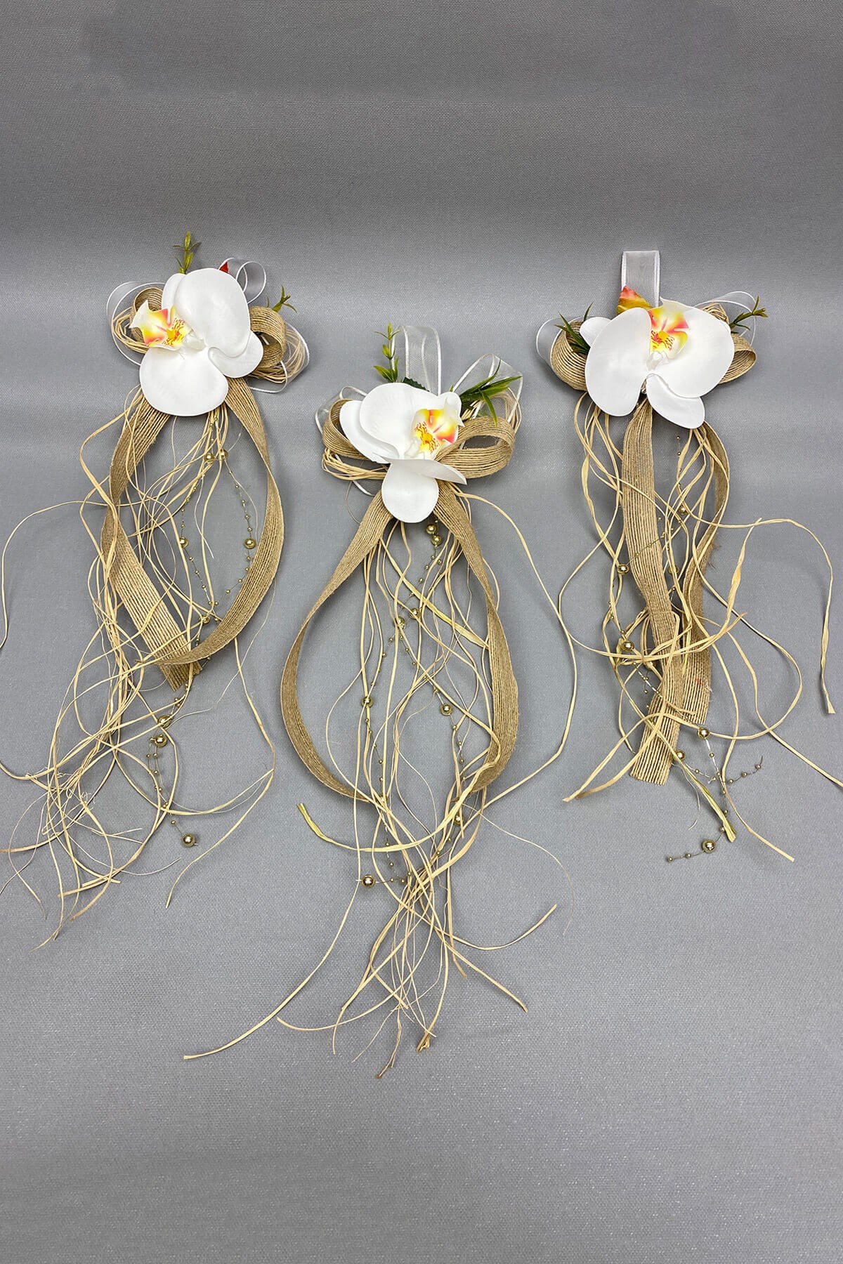 Hasırlı Bohça Bavul ve Konvoy Araba Süsü 3 Adet Sütlü Kahve