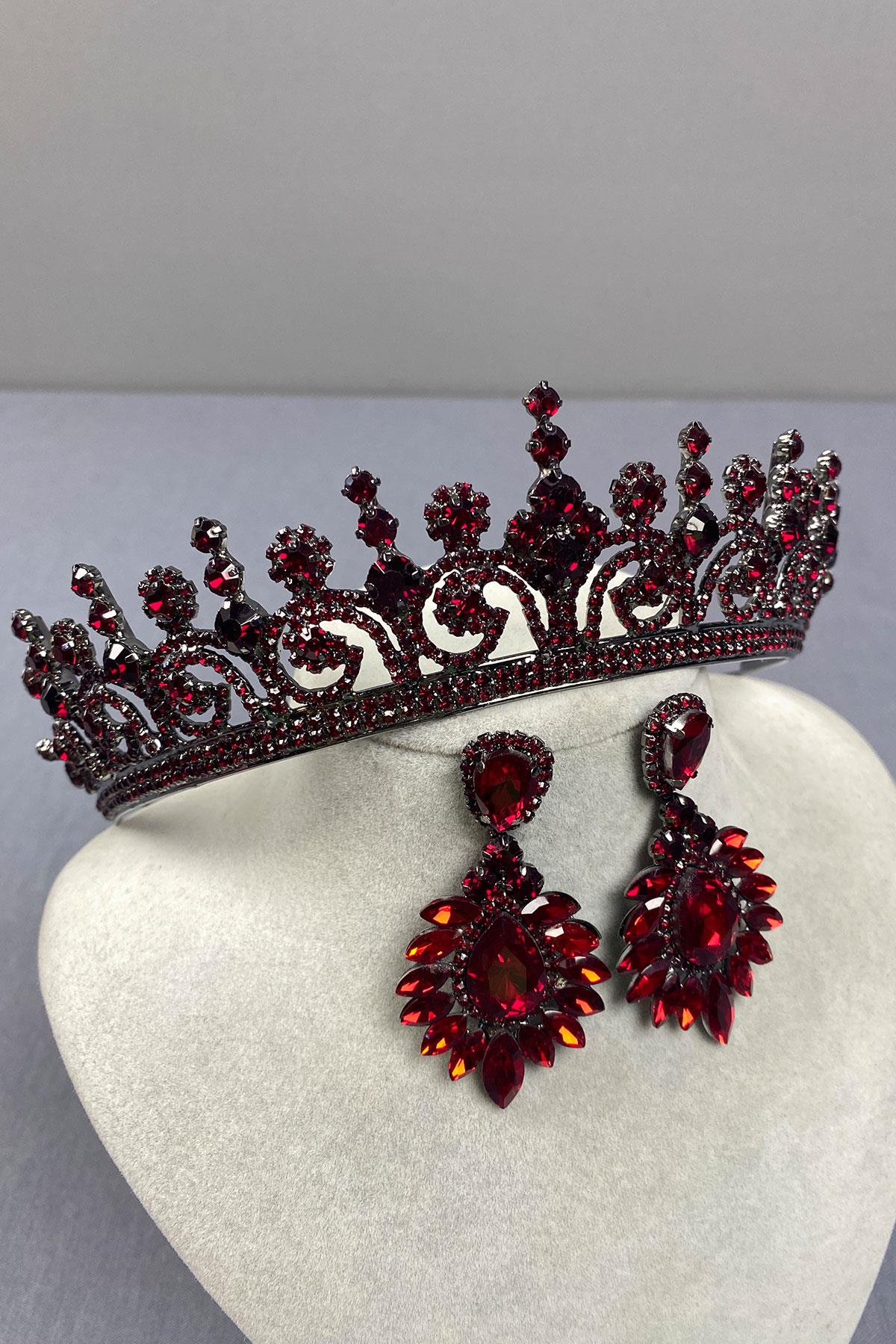 Hera Bridal Henna Crown and Shuttle Earrings