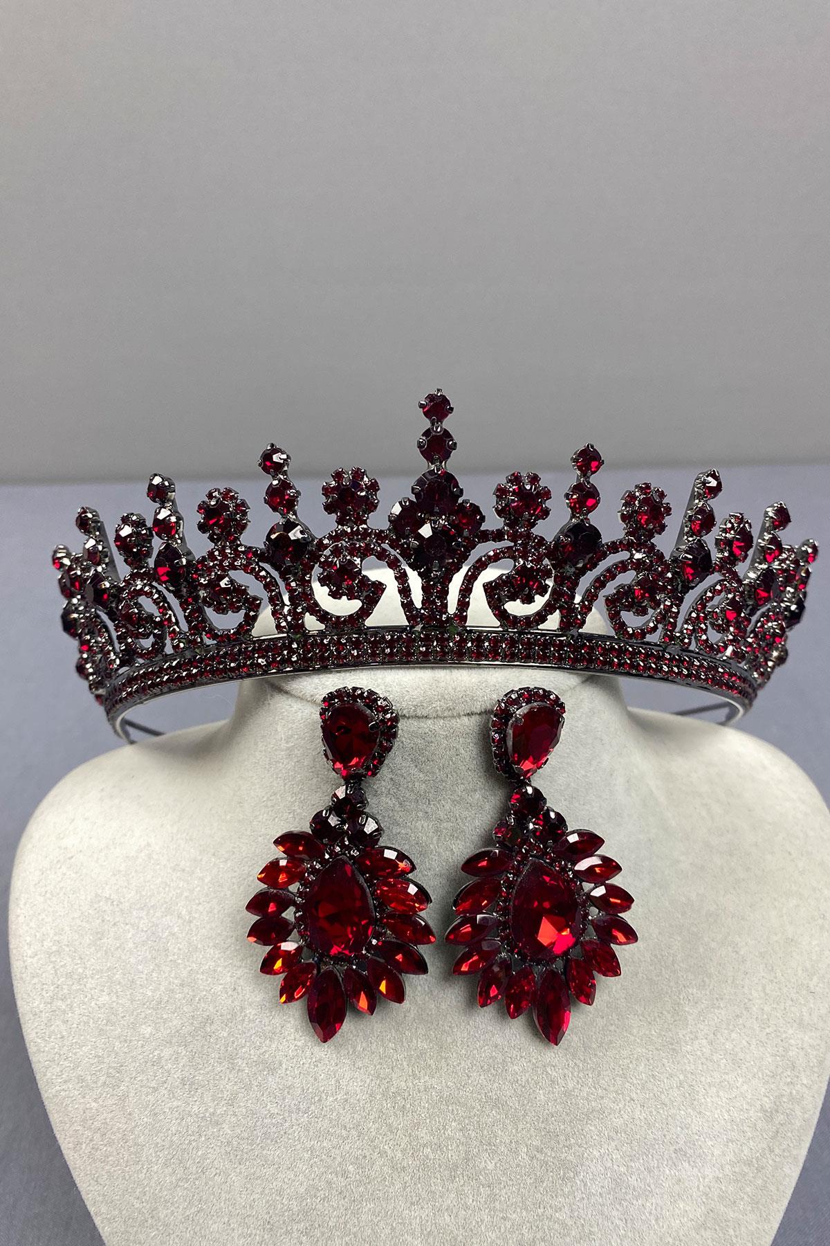 Hera Bridal Henna Crown and Shuttle Earrings