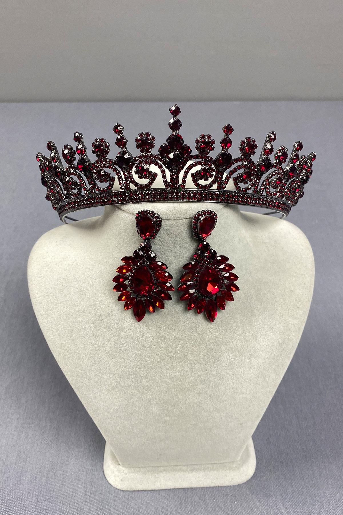 Hera Bridal Henna Crown and Shuttle Earrings