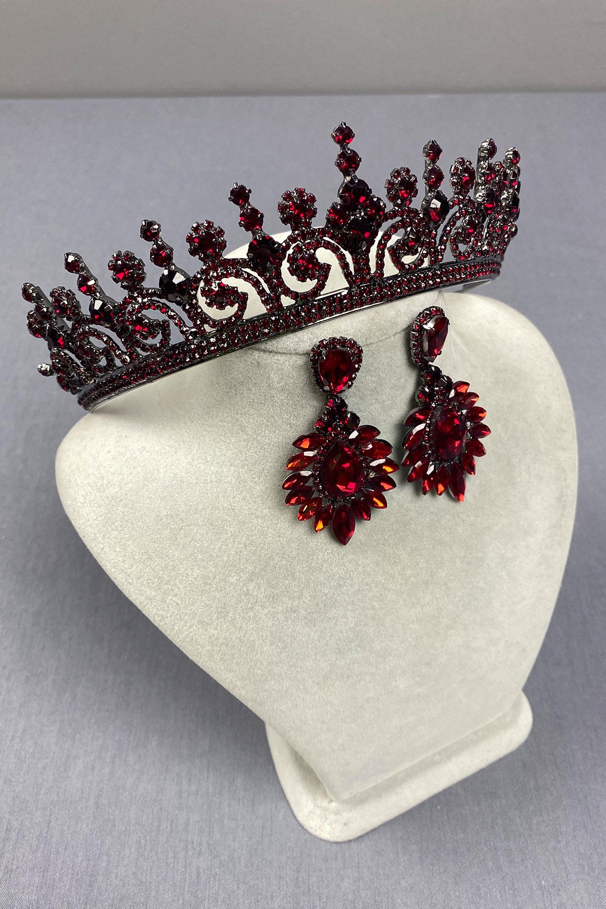 Hera Bridal Henna Crown and Shuttle Earrings