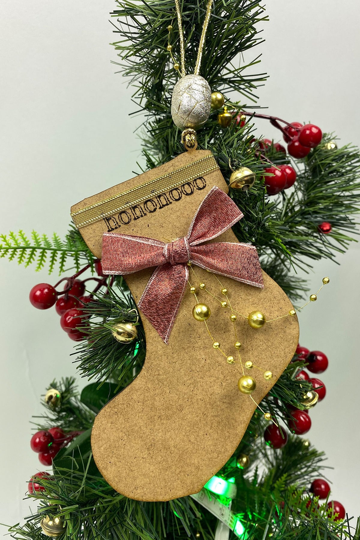 Hohoo Sock Print Christmas Tree Ornament