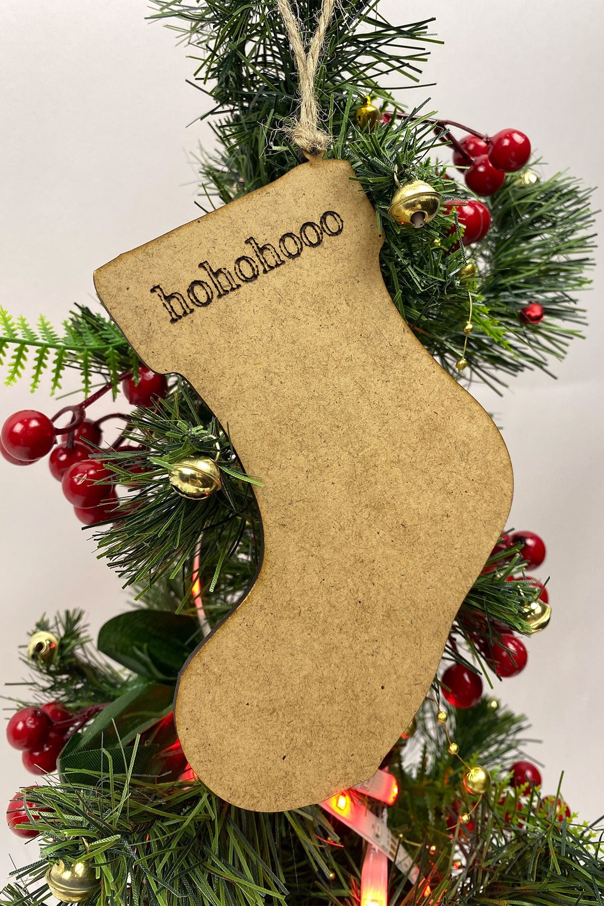 Hohoo Sock Print Christmas Tree Ornament