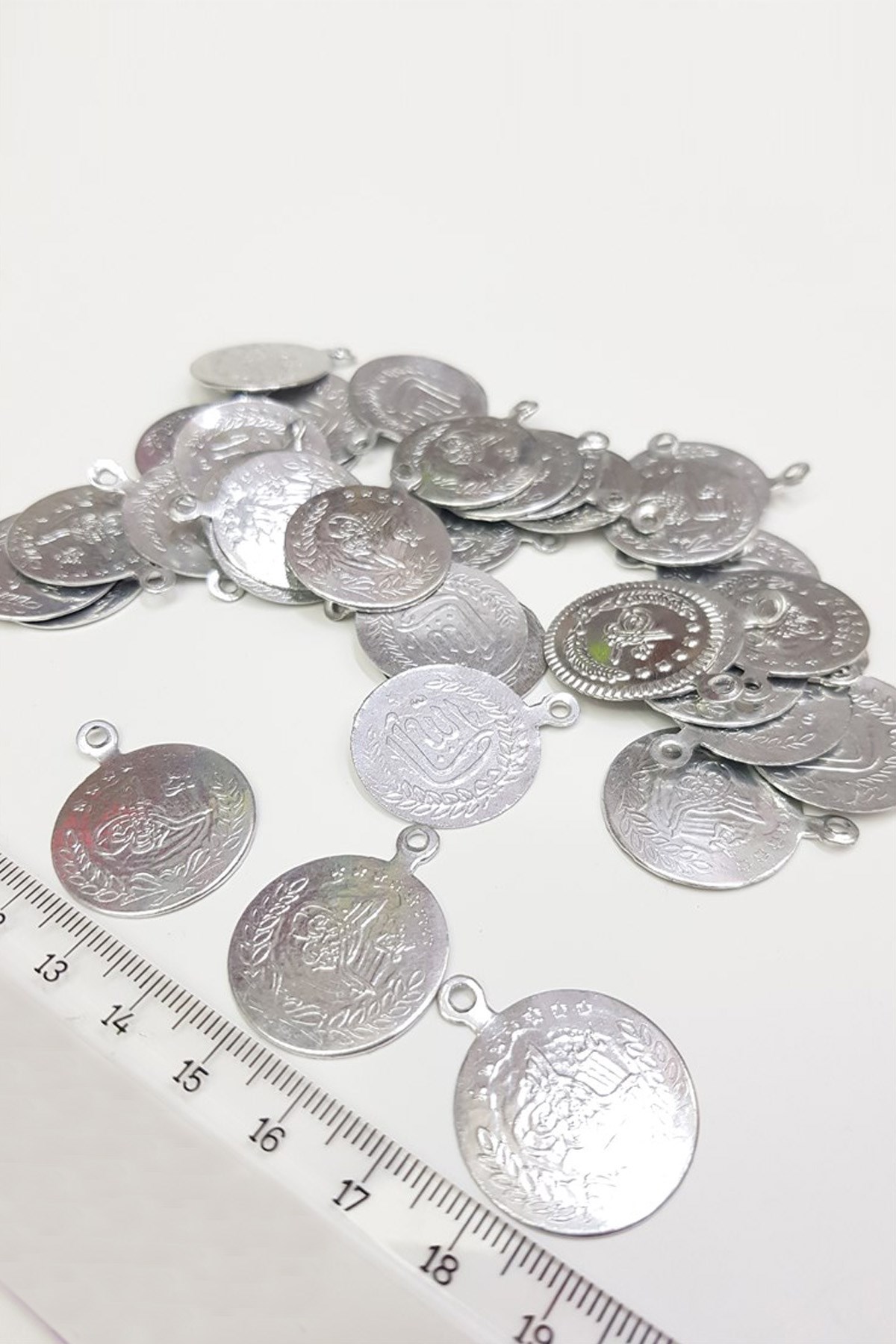 Gümüş Rengi Alüminyum Metal Para Pul