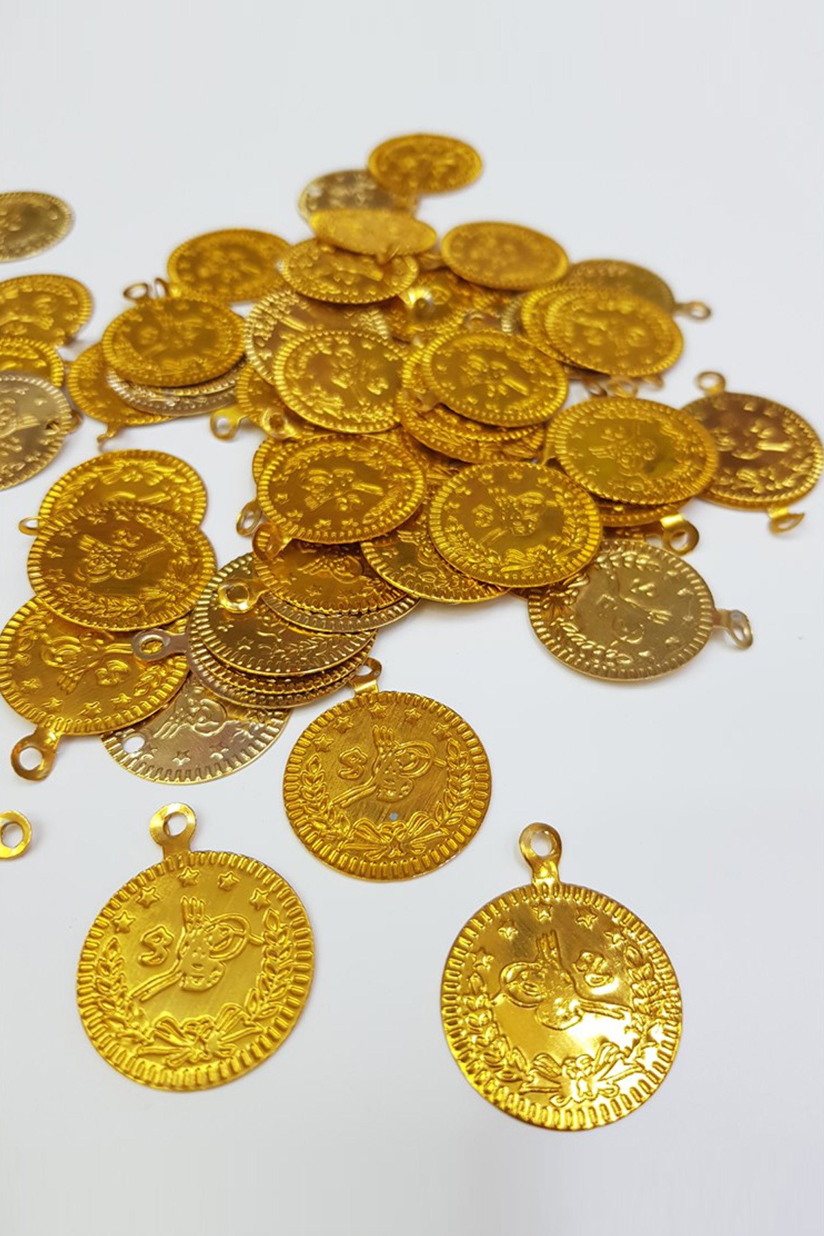 Gold Renk Alüminyum Metal Pul Para