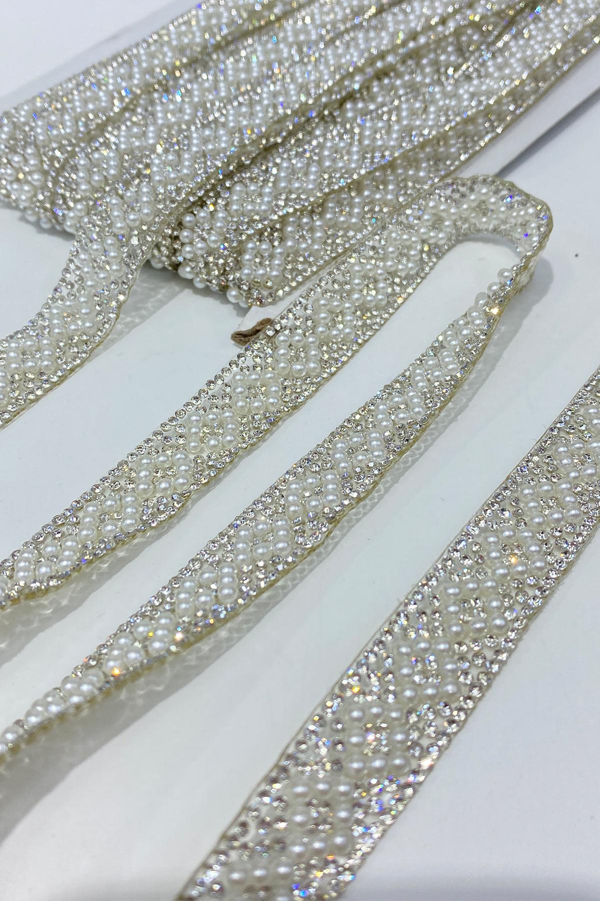 Beaded Iron-On Ribbon Applique