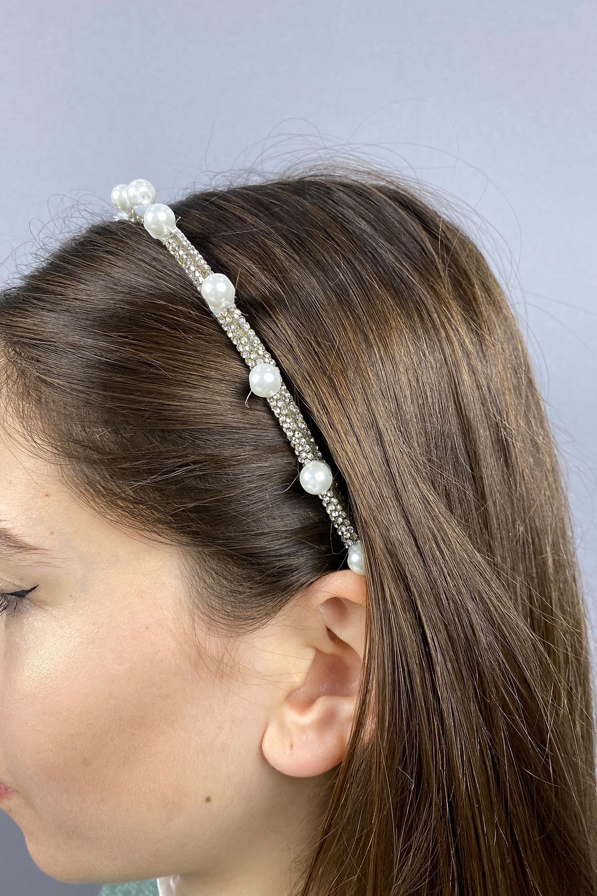 Pearl And Full Stone Design Hair Accessory