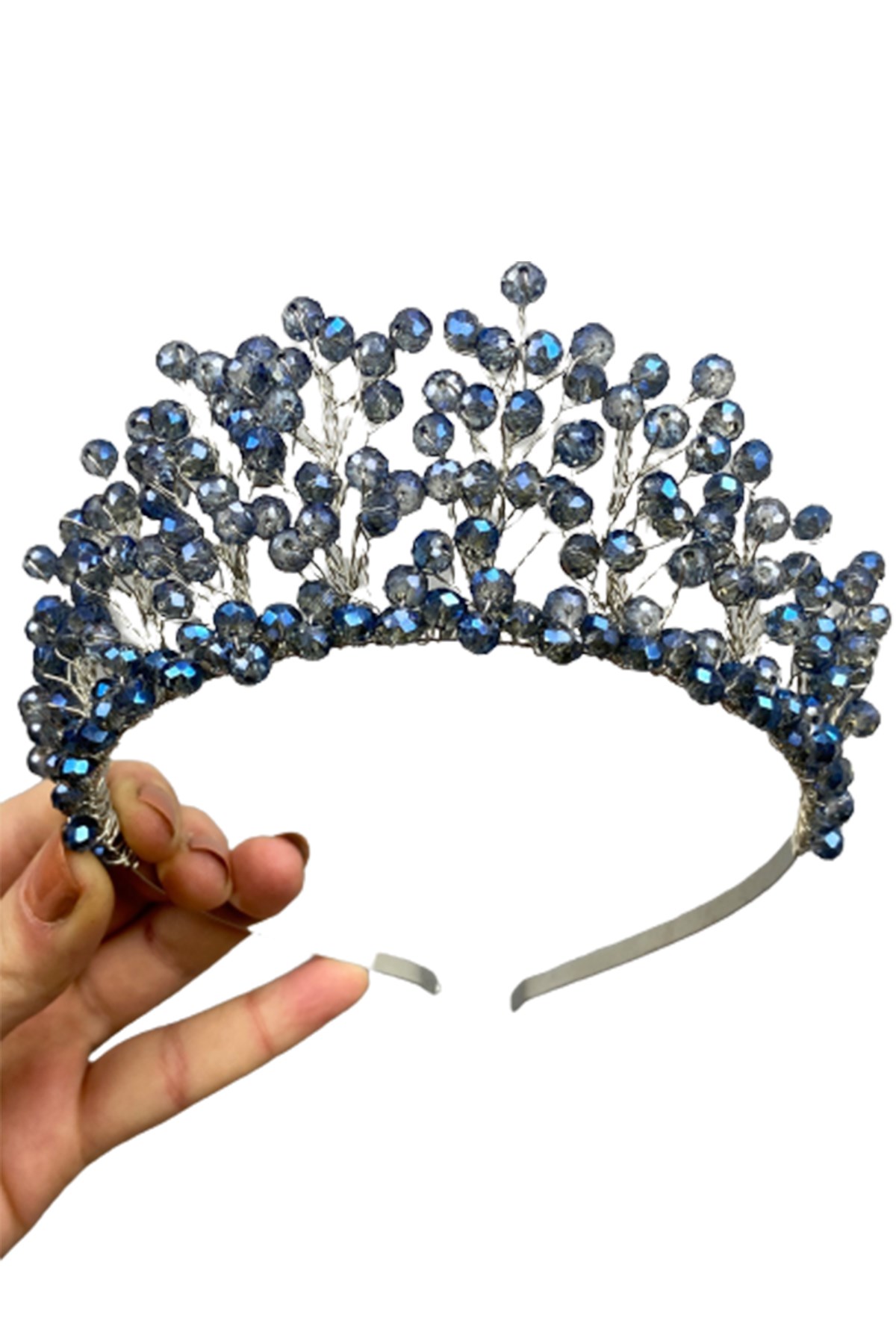 Indigo Blue Crystal Beaded Aren Bridal and Henna Crown