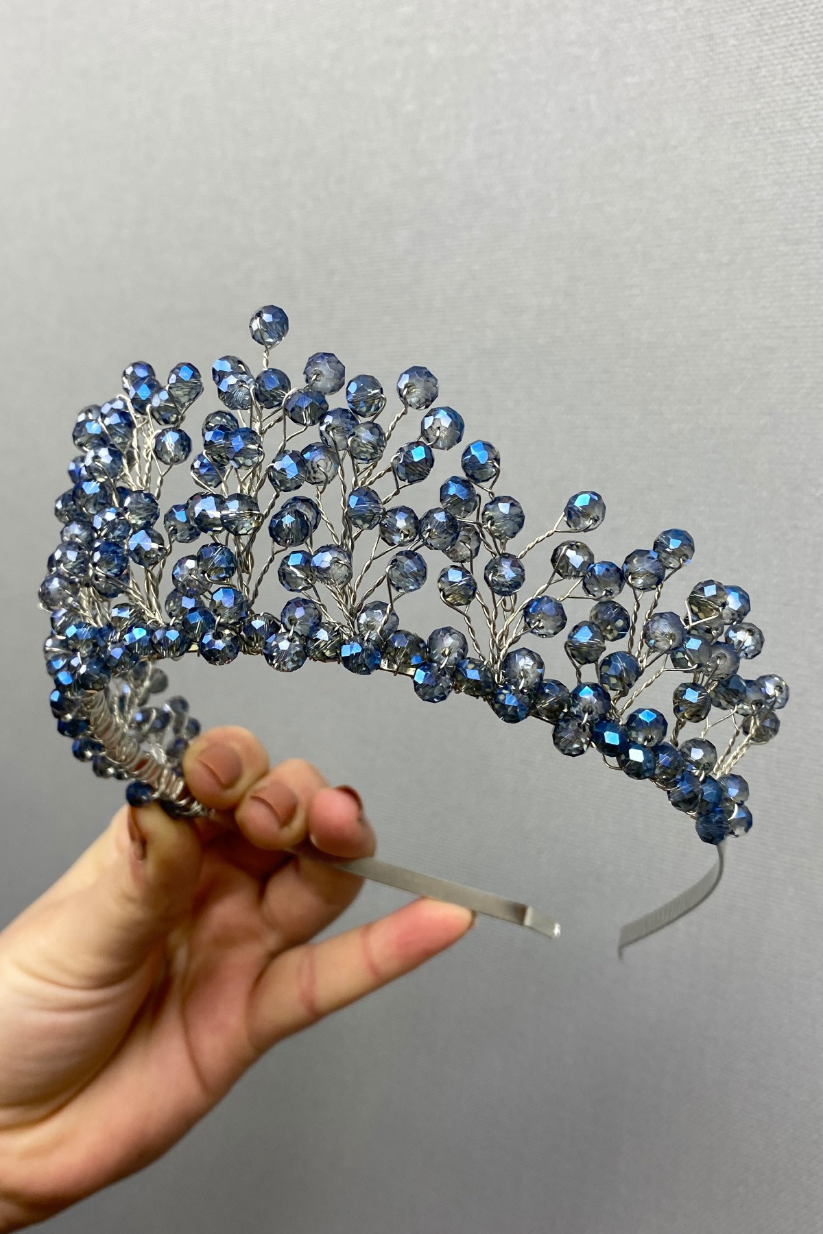 Indigo Blue Crystal Beaded Aren Bridal and Henna Crown