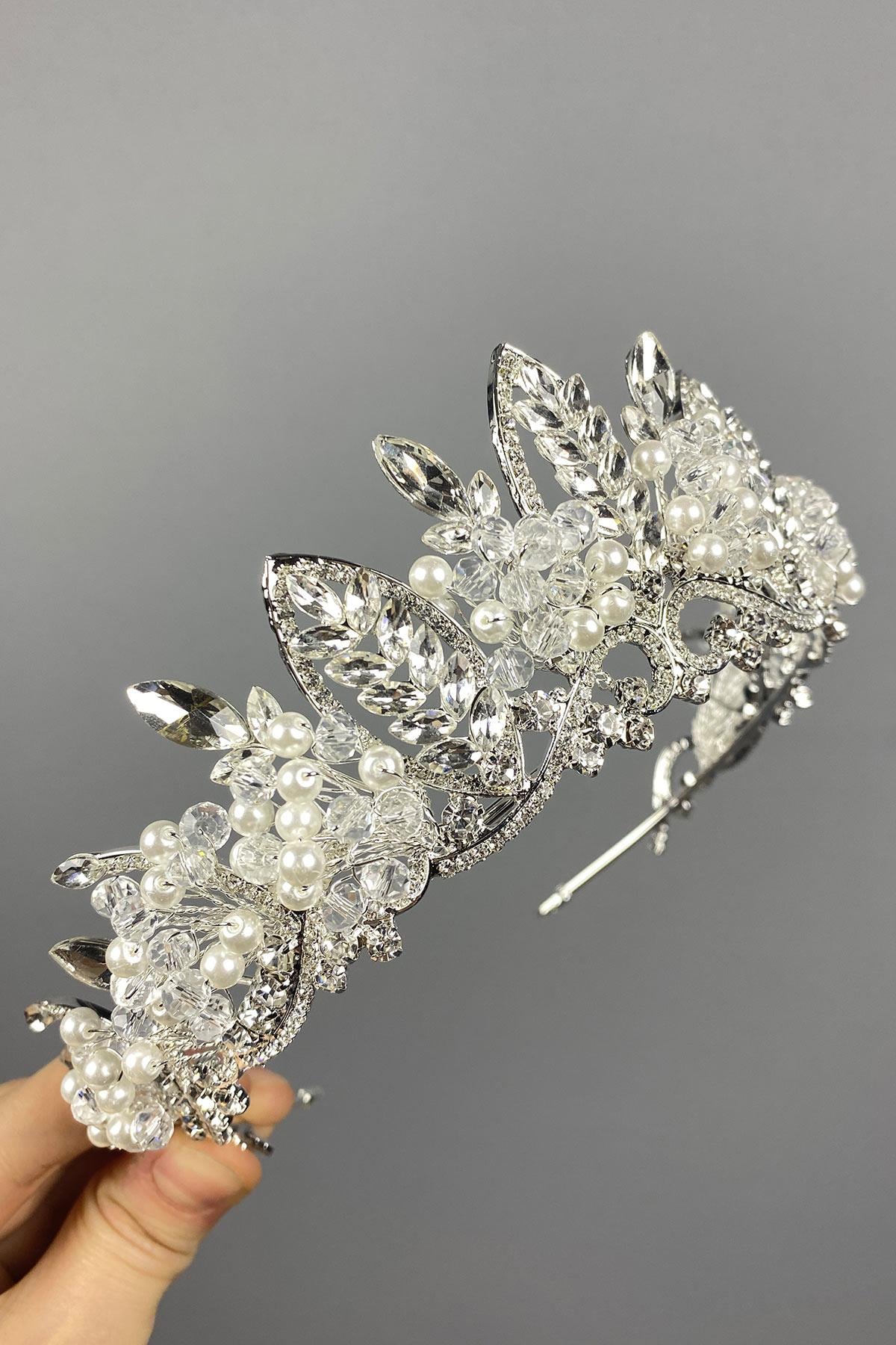 Jabbah Bead Embroidered Bridal Henna Crown