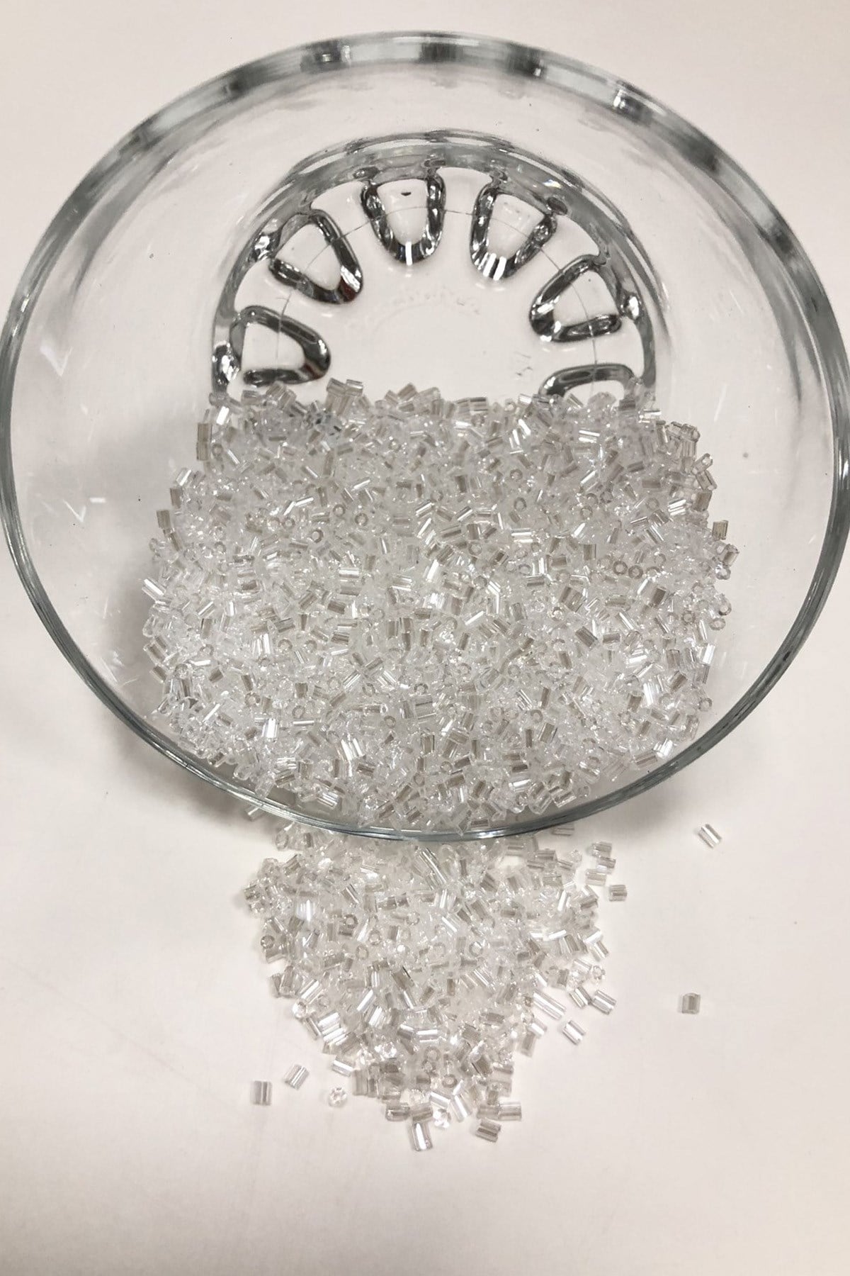 White Color Cut Beads 50 gr