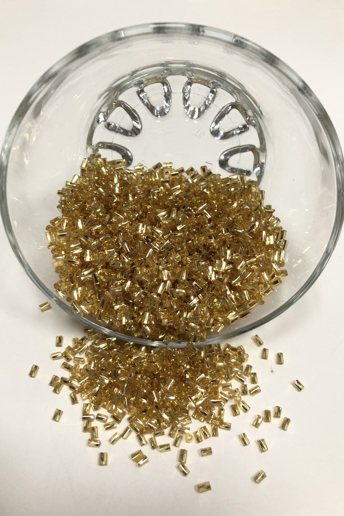 Gold Yellow Twisted Cut Beads 50 gr