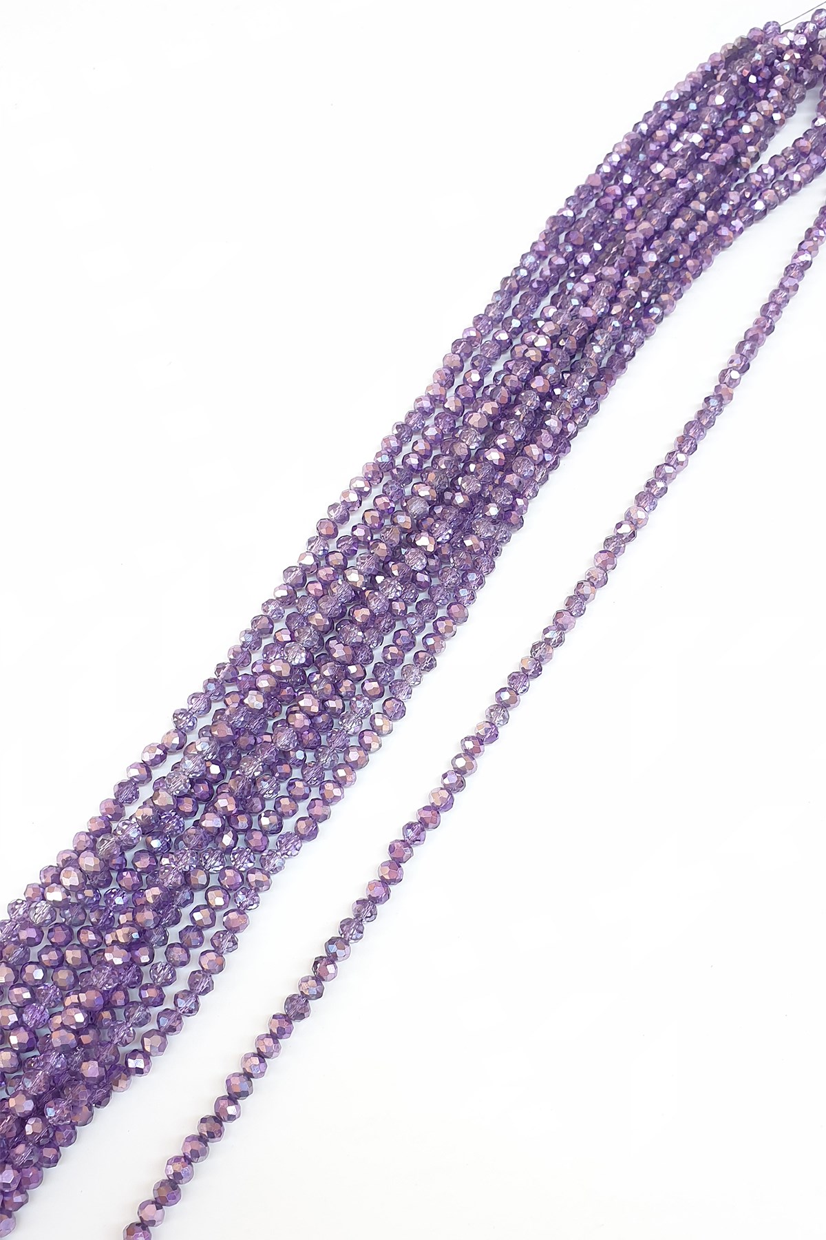 Janjanlı Açık Mor Kristal Boncuk 6 Mm