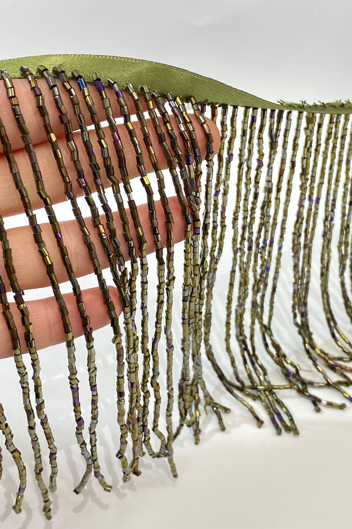 Janjanli Anthracite Beaded 15 cm Fringe Tassel