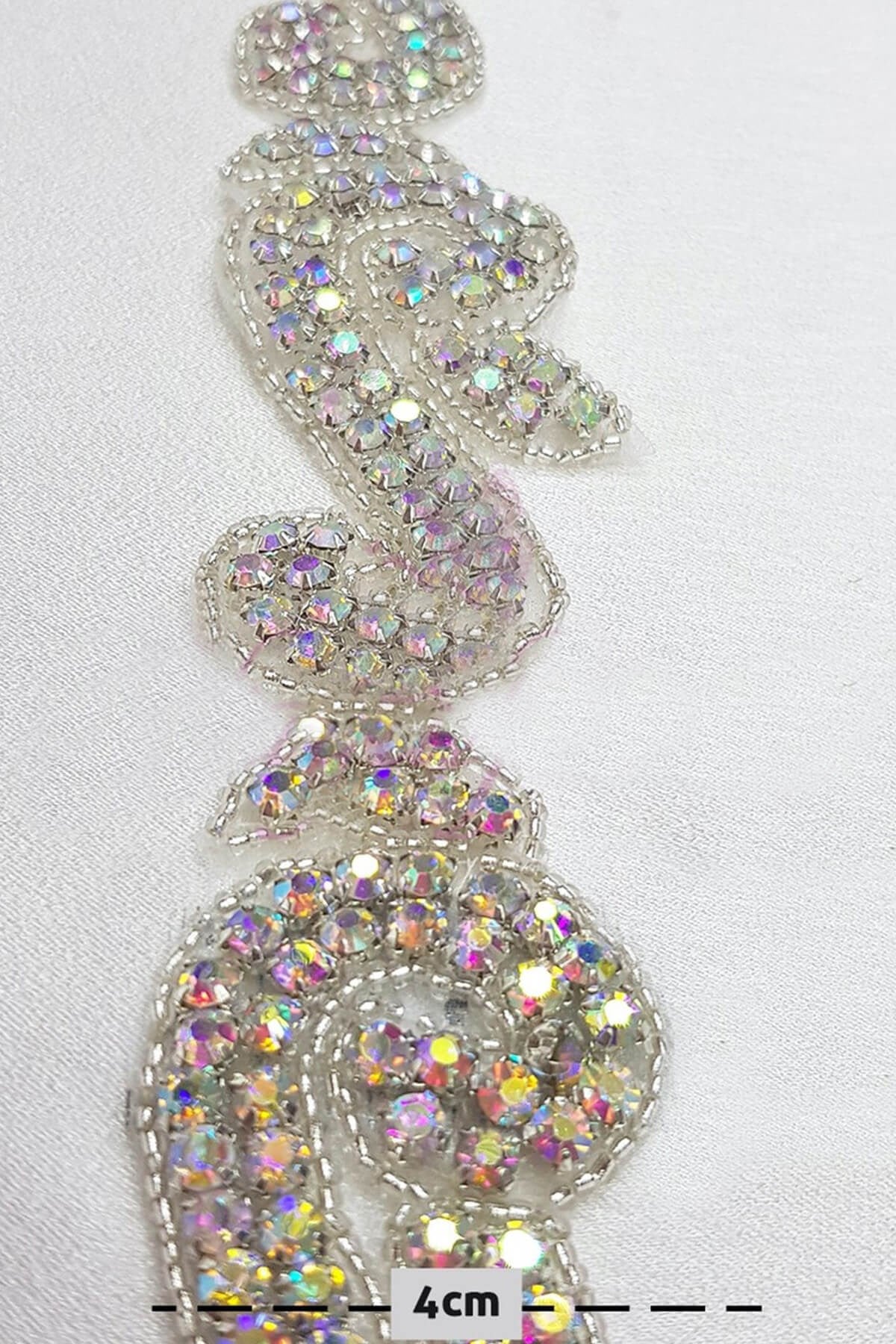 Janjanli Beaded Crystal Stone Iron-on Ribbon