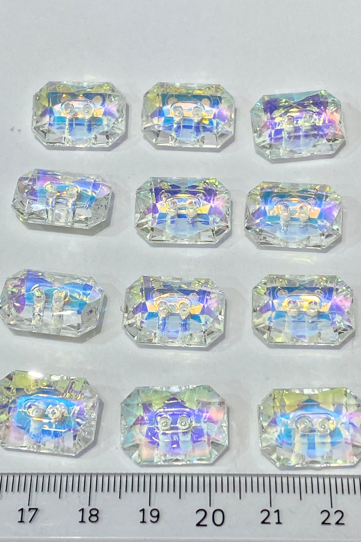 Rectangular Plastic Perforated Button with Janjan 10 pcs