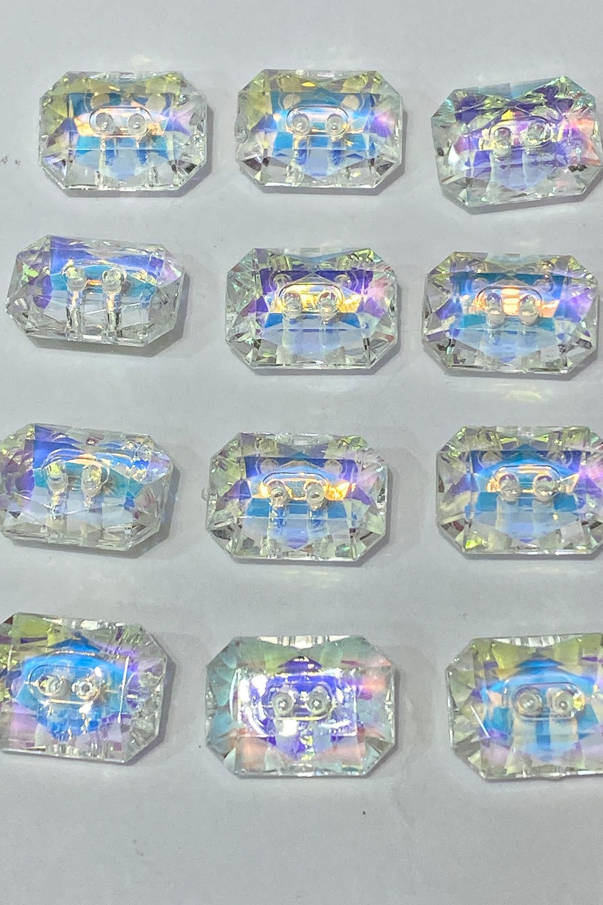 Rectangular Plastic Perforated Button with Janjan 10 pcs