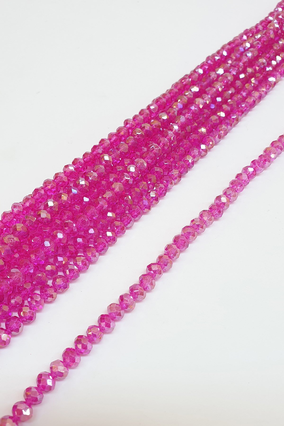 Janjanlı Fuşya Kristal Boncuk 6 Mm