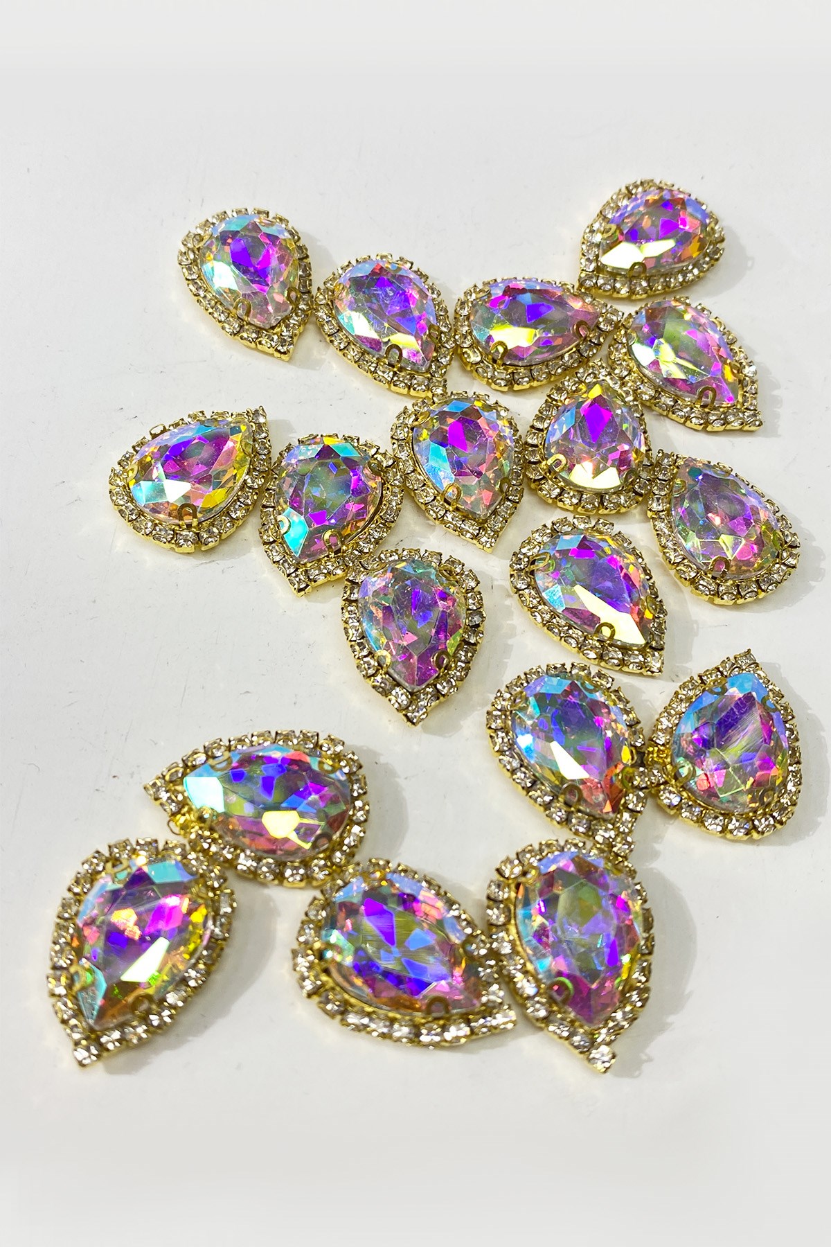Janjanlı Gold Cased Drop Stud Stone 5 pcs