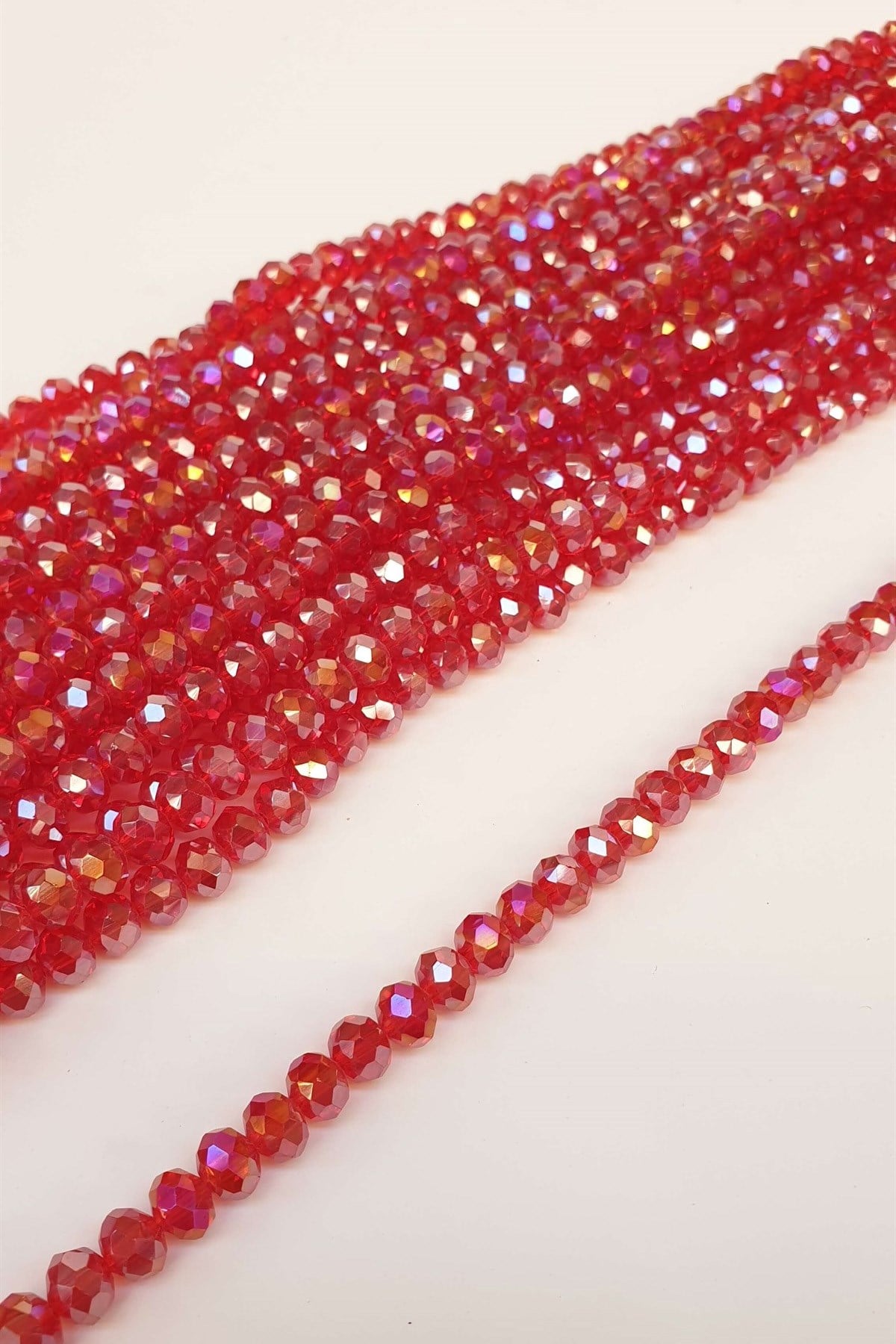 Janjanized Transparent Red Crystal Beads 8 mm
