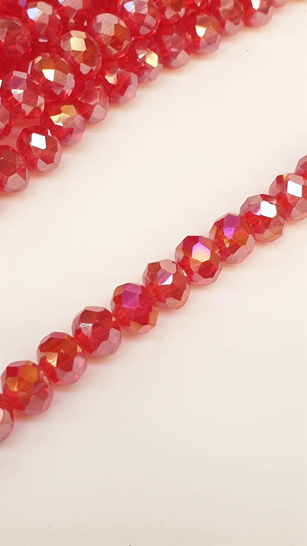 Janjanized Transparent Red Crystal Beads 8 mm