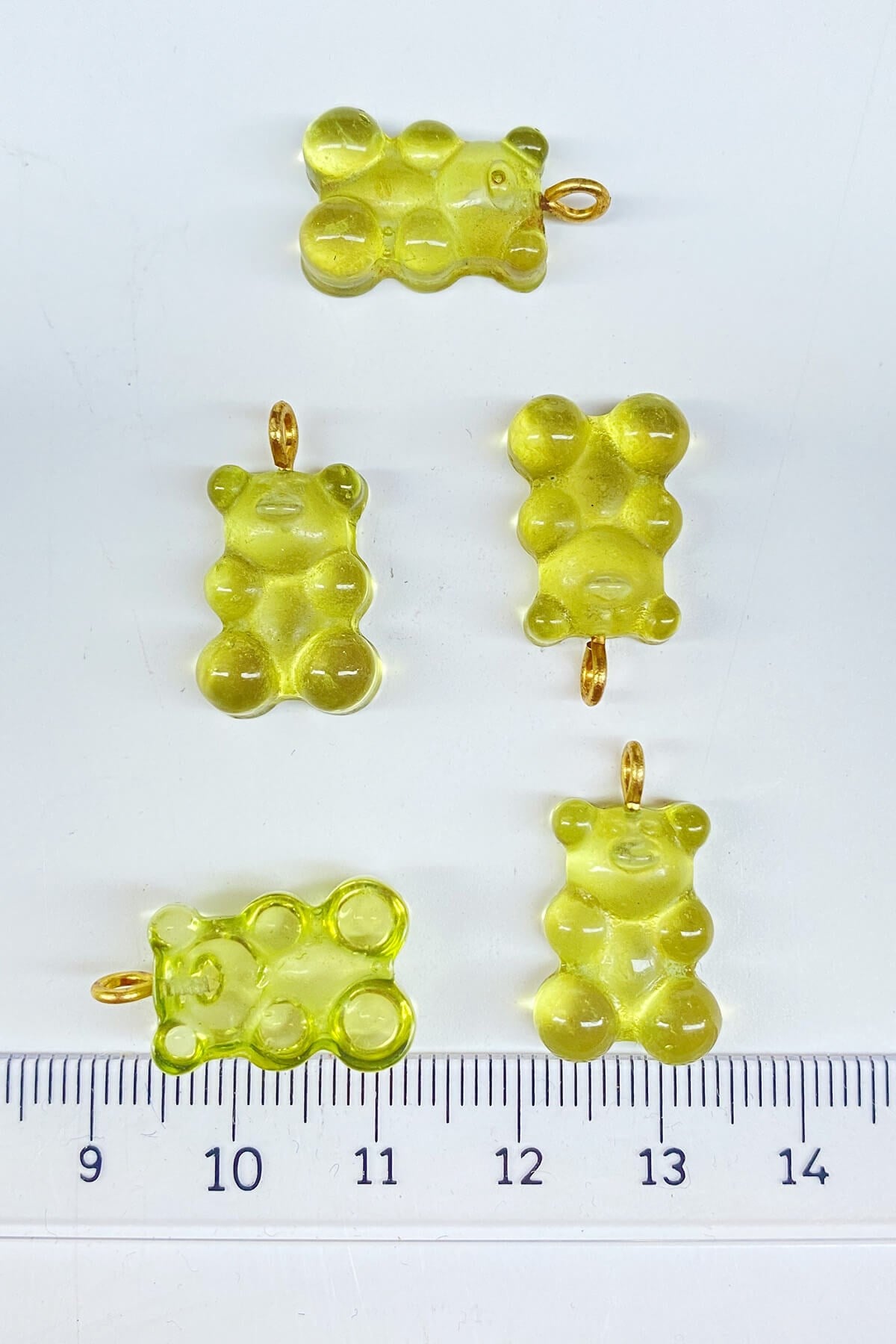 Jellybean Teddy Bear Plastic Necklace and Earring Tip Light Green 1 Pcs
