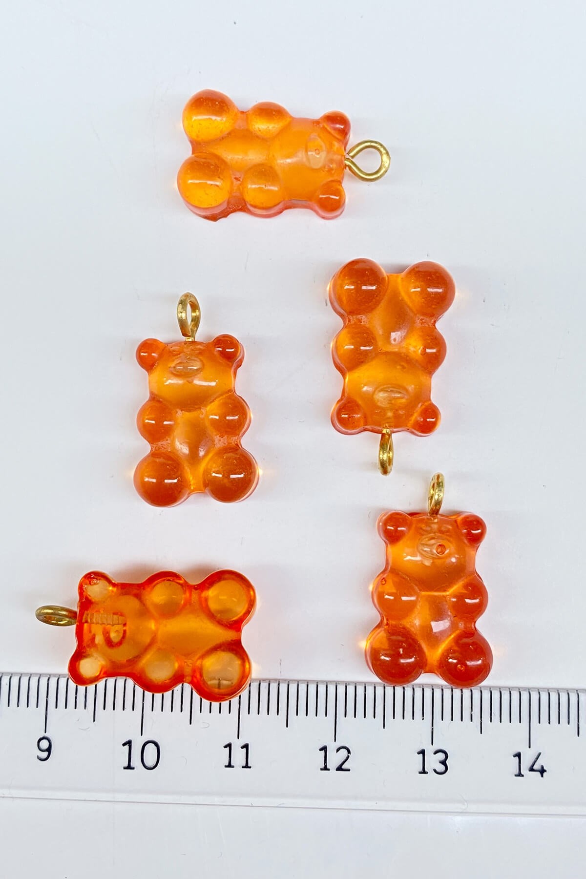 Jelly Bear Plastic Necklace and Earring Tip Orange 1 Pcs