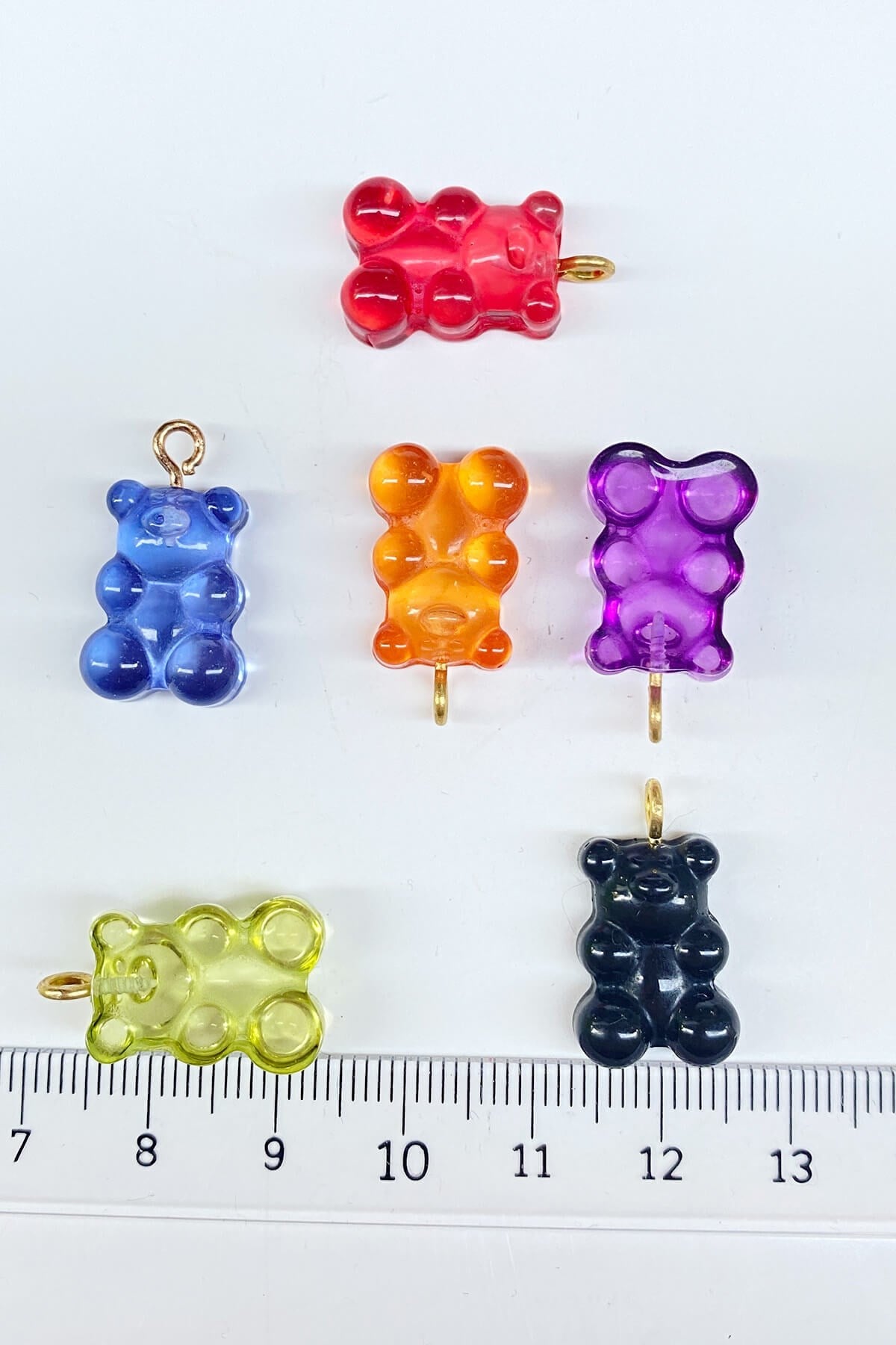 Jelly Bear Plastic Necklace and Earring Tip 6 Pcs. Colorful 6 Pcs.