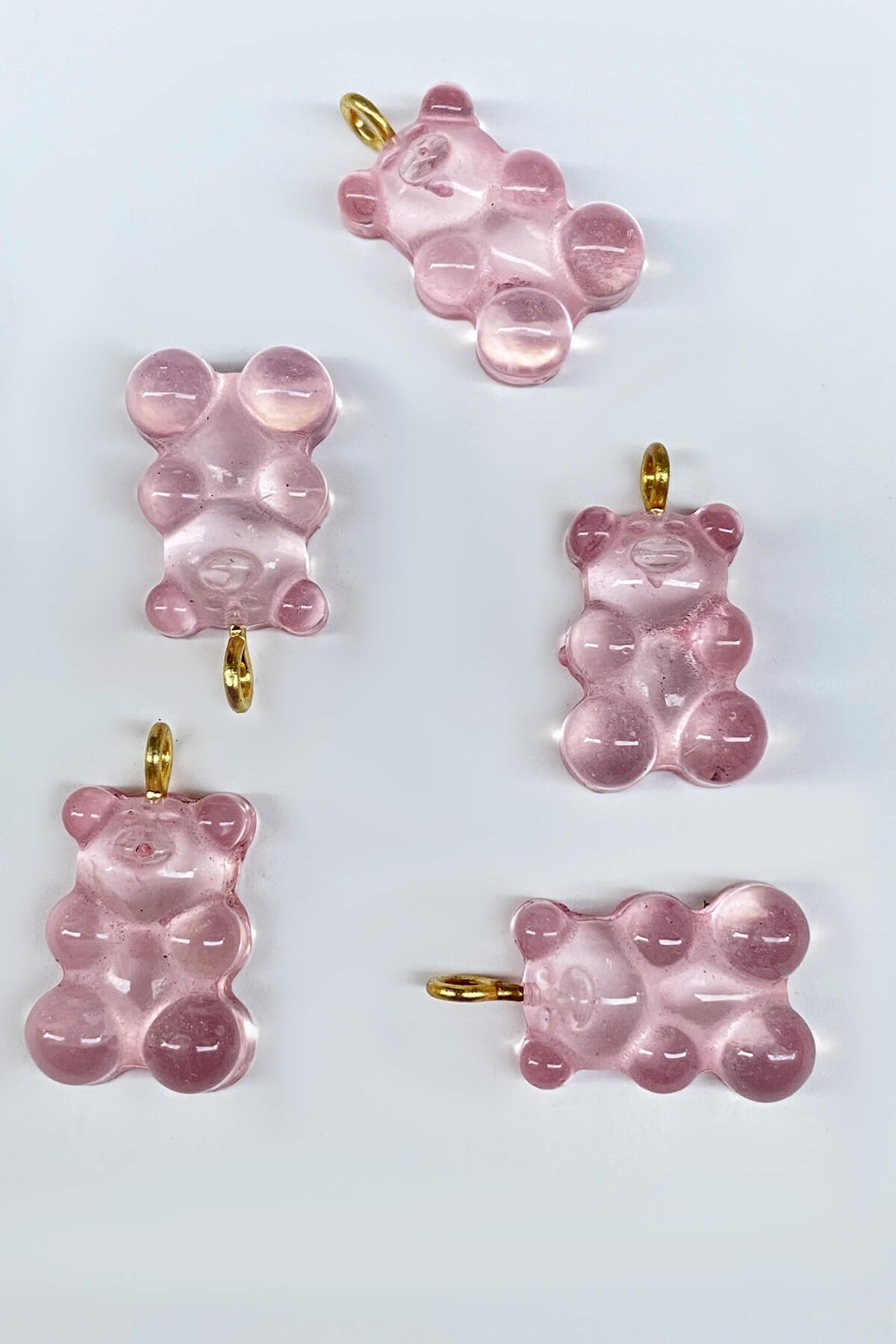 Jellybean Teddy Bear Plastic Necklace and Earring Tip Pink 1 Pcs