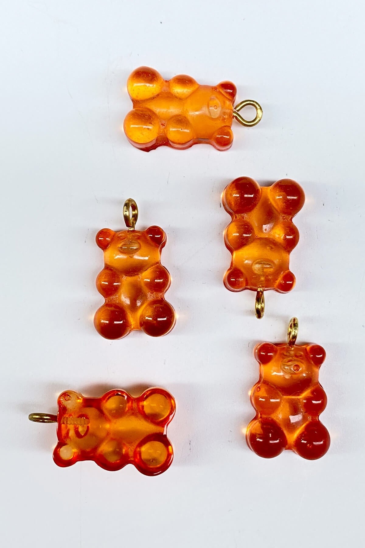 Jelly Bear Plastic Necklace and Earring Tip Orange 1 Pcs