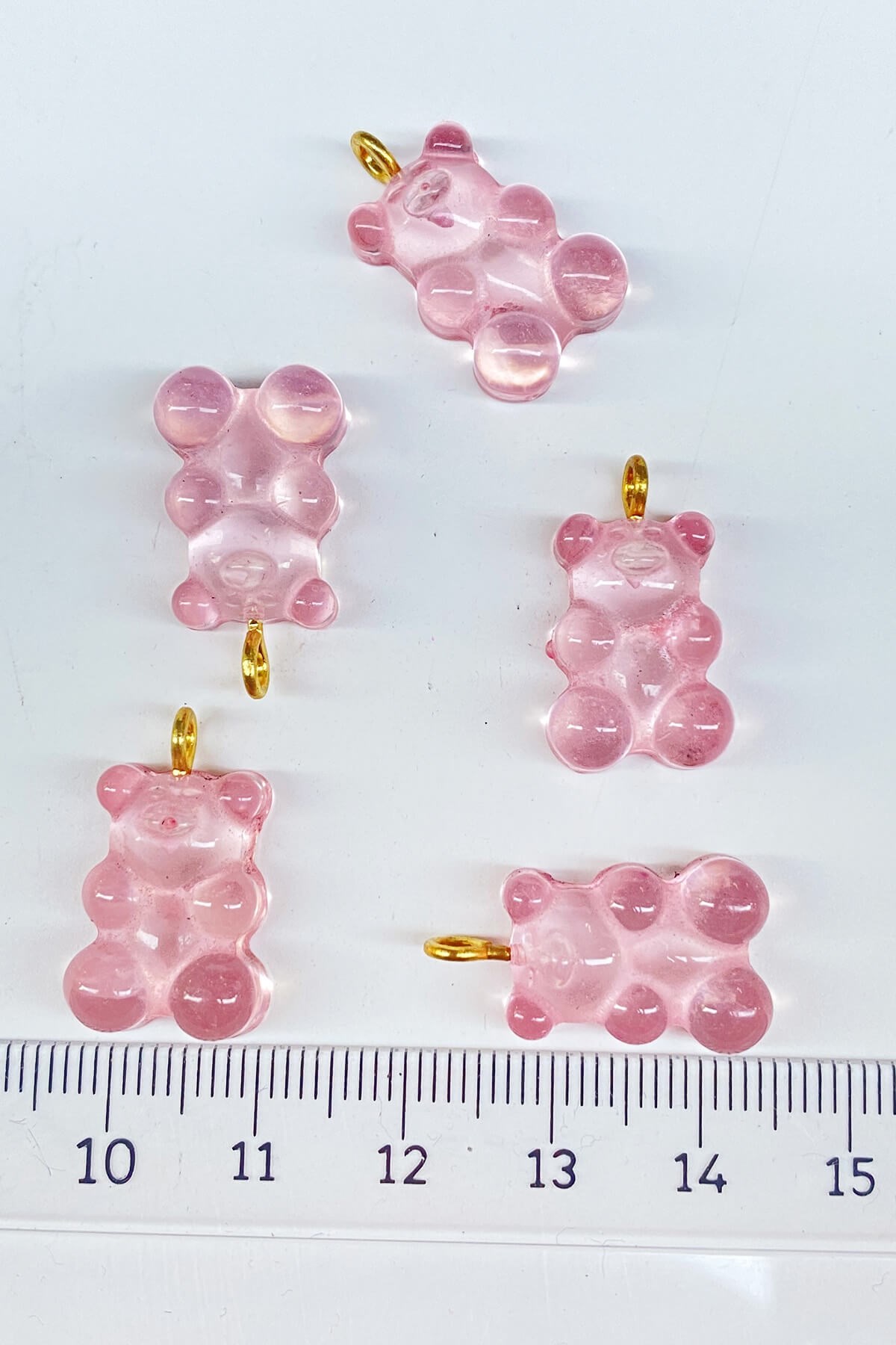 Jellybean Teddy Bear Plastic Necklace and Earring Tip Pink 1 Pcs