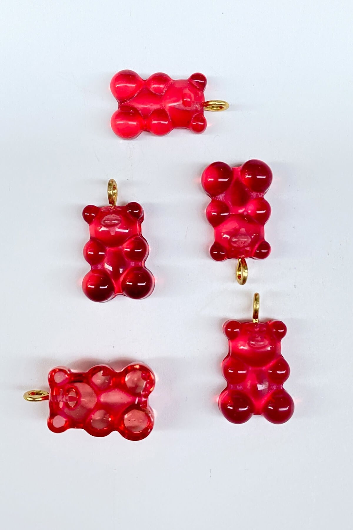 Jellybean Teddy Bear Plastic Necklace and Earring Tip Blue