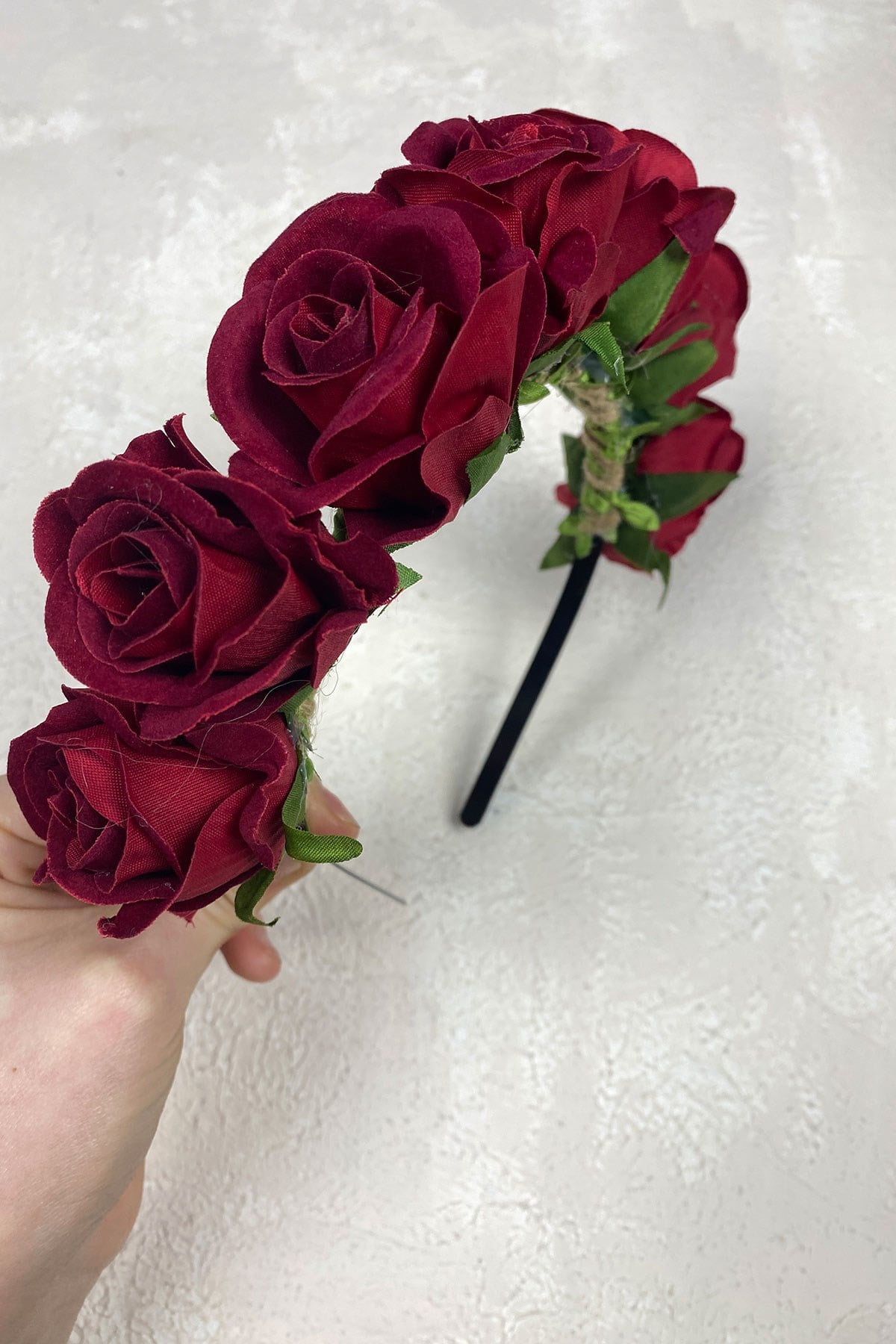Special Design Bridal Henna Hair Accessory with Velvet Rose