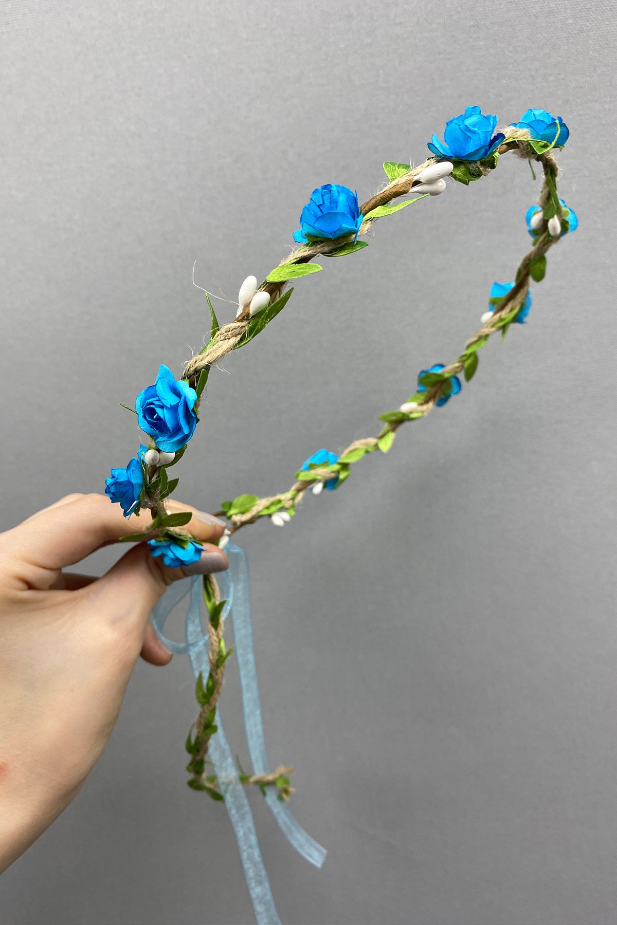 Kagıt Güllü Yapraklı Nedime Tacı ve Hediyelik Çocuk Tacı