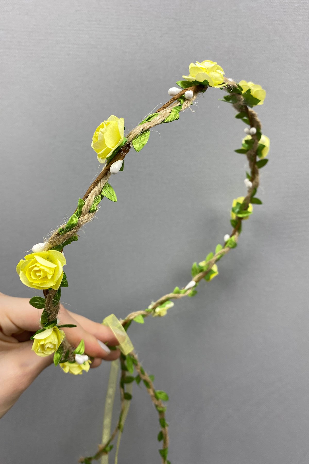 Kagıt Güllü Yapraklı Nedime Tacı ve Hediyelik Çocuk Tacı