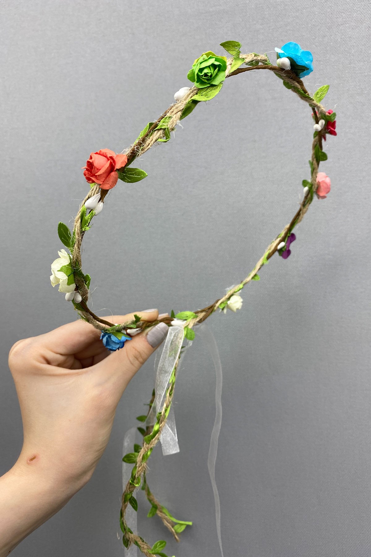 Kagıt Güllü Yapraklı Nedime Tacı ve Hediyelik Çocuk Tacı