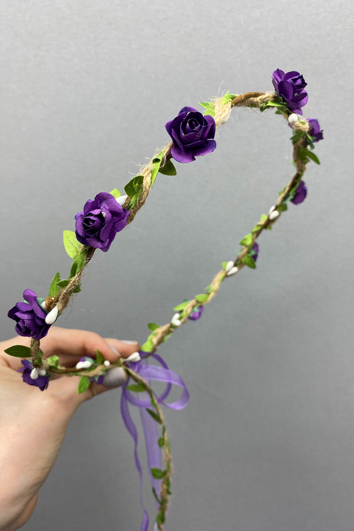 Kagıt Güllü Yapraklı Nedime Tacı ve Hediyelik Çocuk Tacı