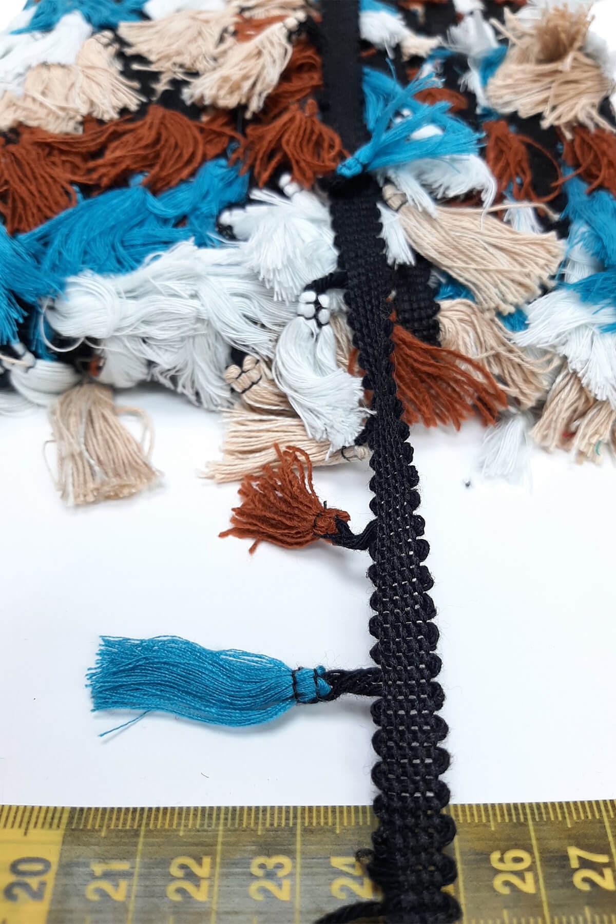 Brown Blue Cotton Fringe Tassel