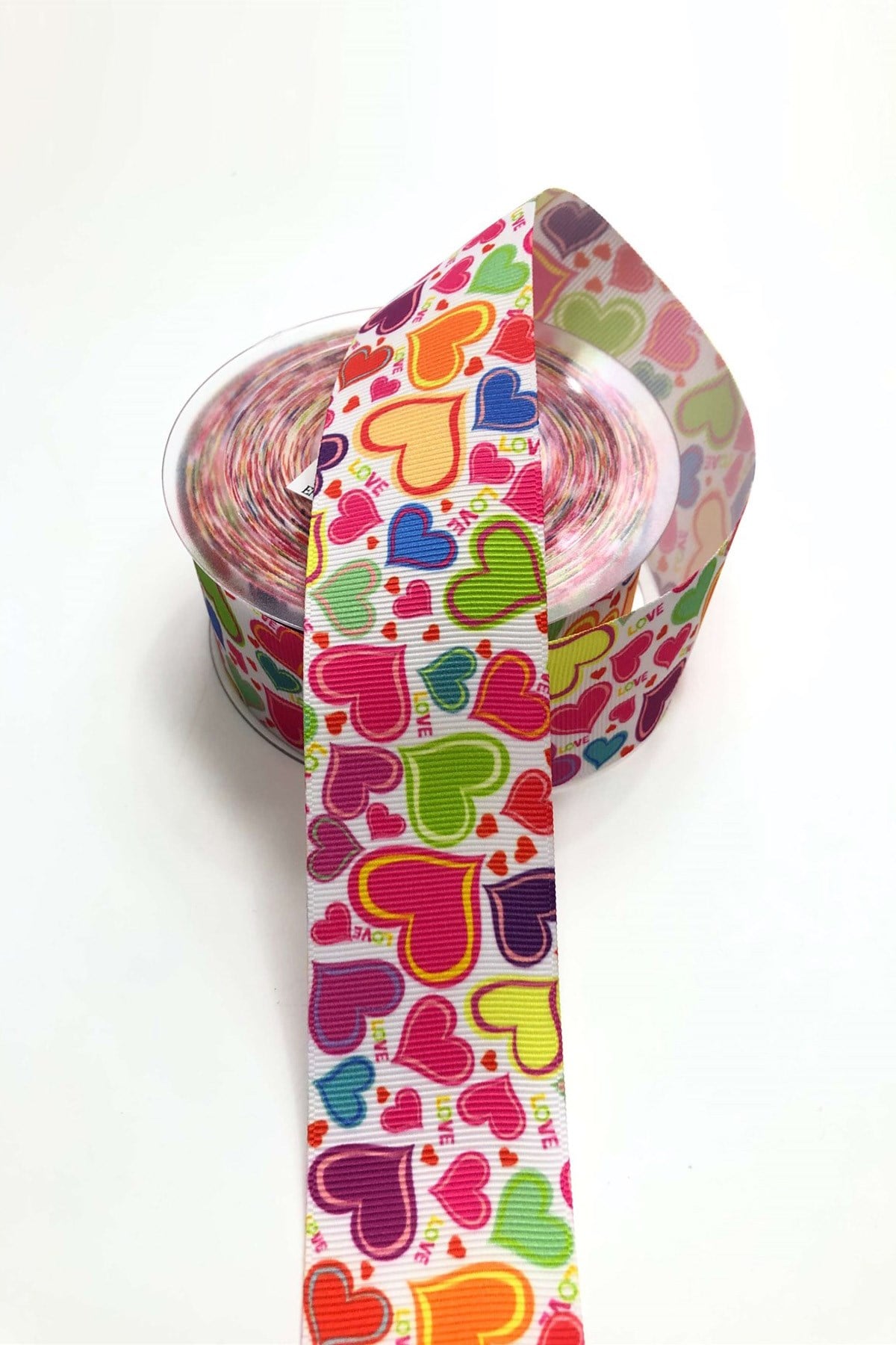 Heart Patterned Grosgrain Ribbon 4 cm 1 m