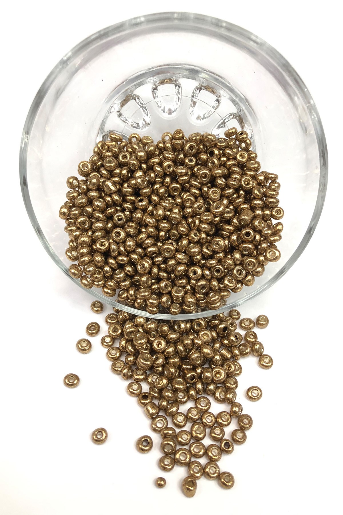 Kaplama Bakır Renk Kum Boncuk 4 mm 50 gr
